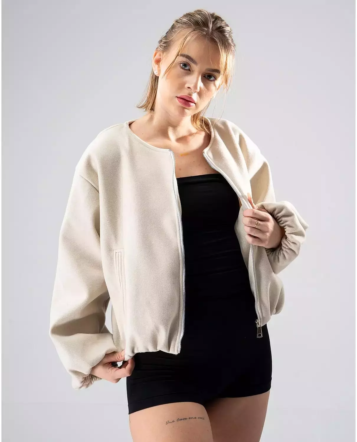 <p><strong><span style="color: rgb(63, 82, 140)">Pure Horizon Bomber Jacket</span></strong></p>