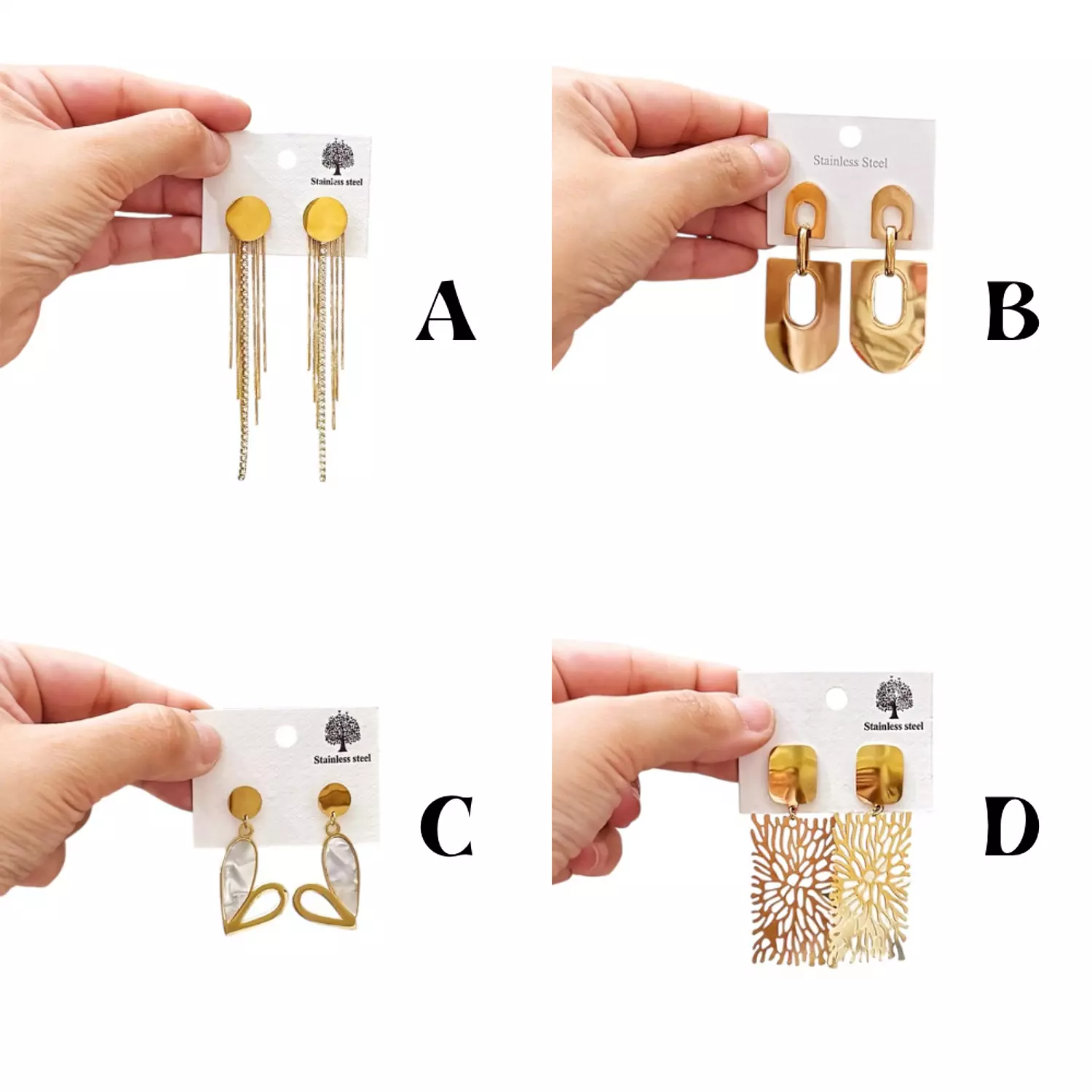 Dangly Stainless Steel Earrings 1 image