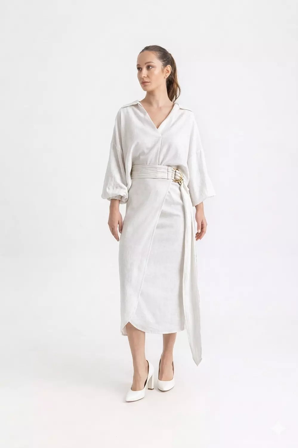 The Rita Wrapped Skirt Off-White image