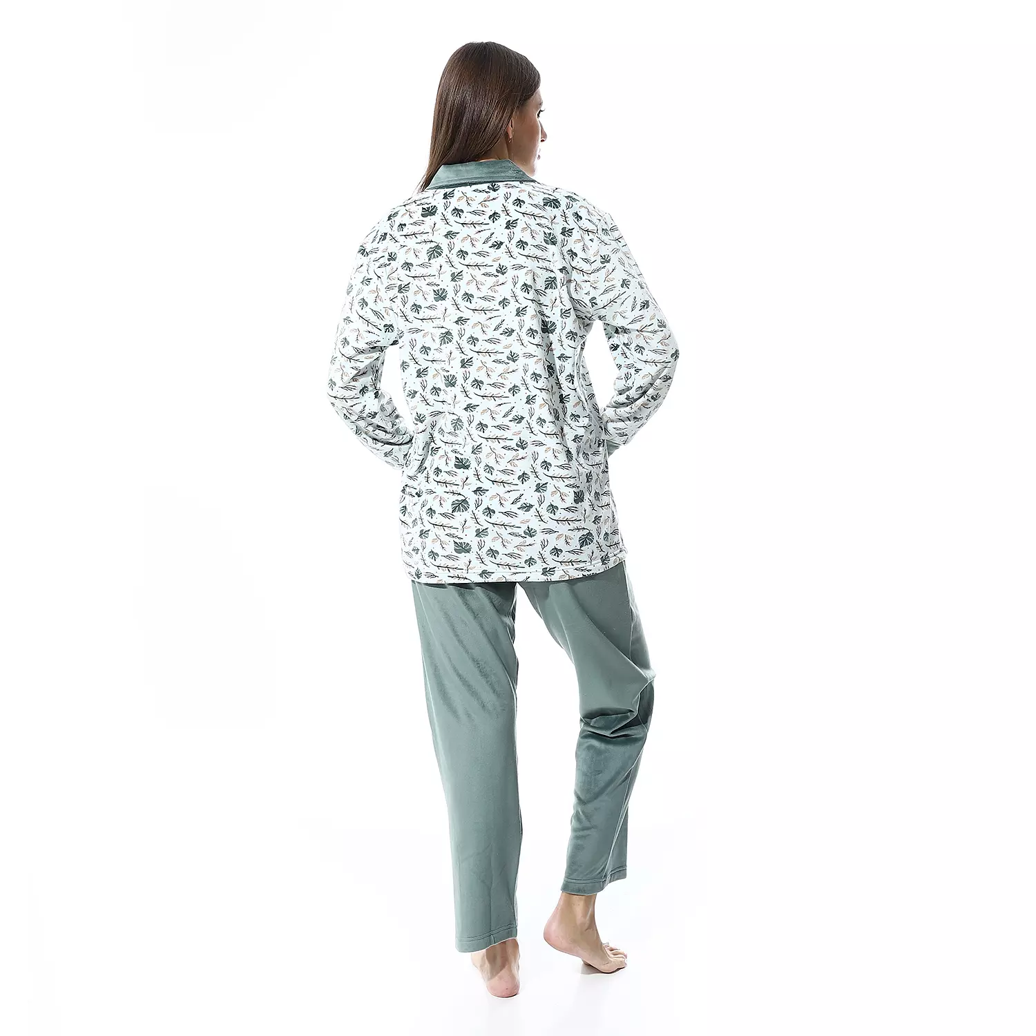 Shorto Women Collar Fleece PJ -Collar - Light Mint - 2641 4
