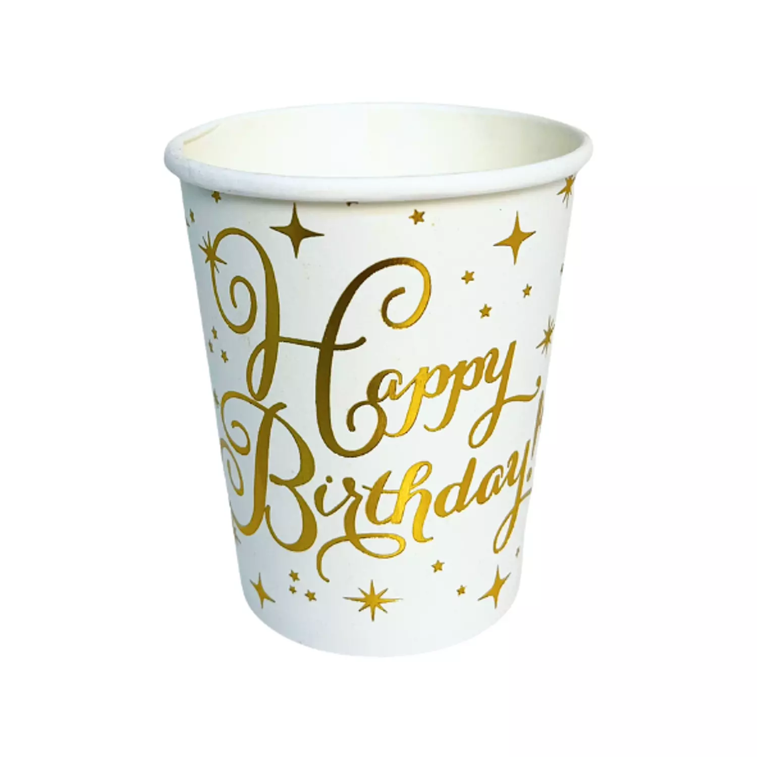 Gold Happy Birthday Paper Cups