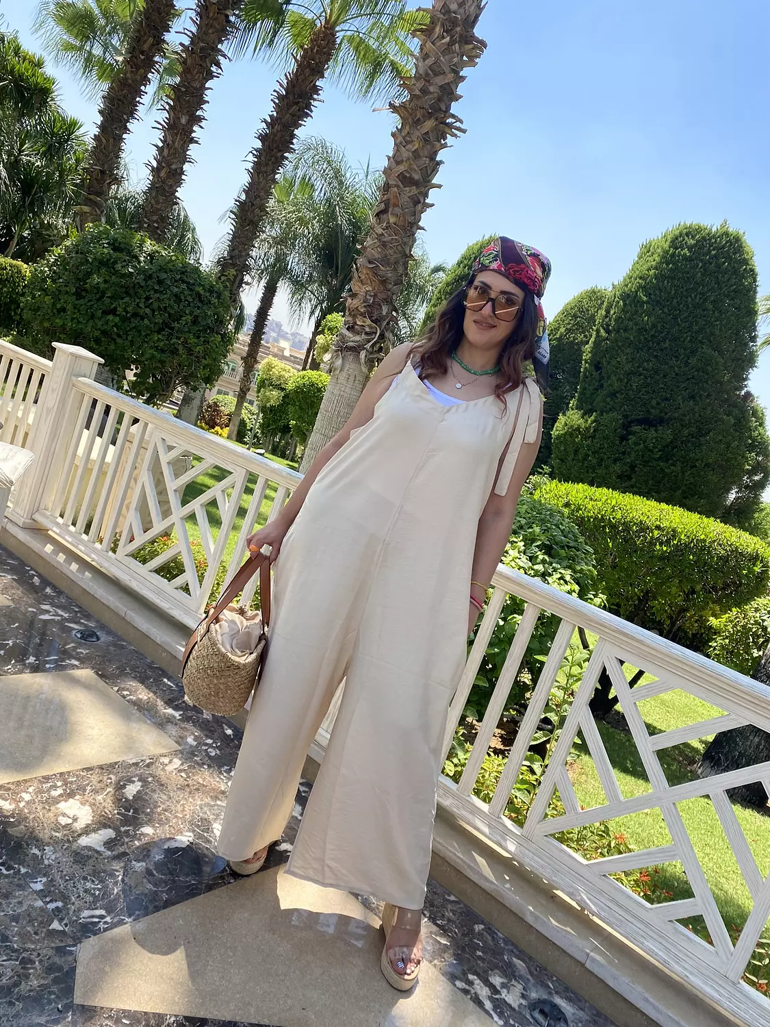 bieige over size linen jumpsuit 1