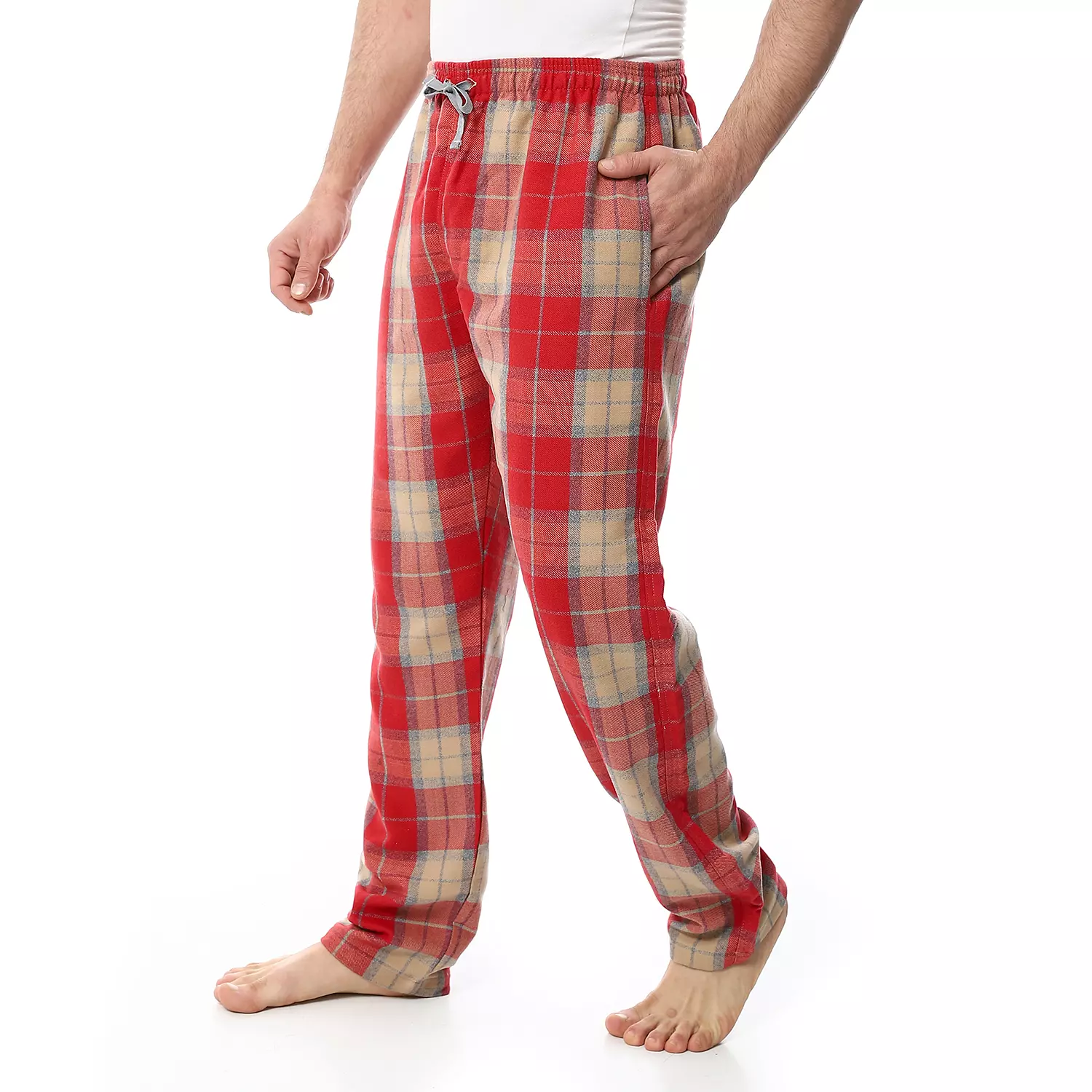 Shorto Winter Check Pants - Beige * Red - 4045 - 2 hover image