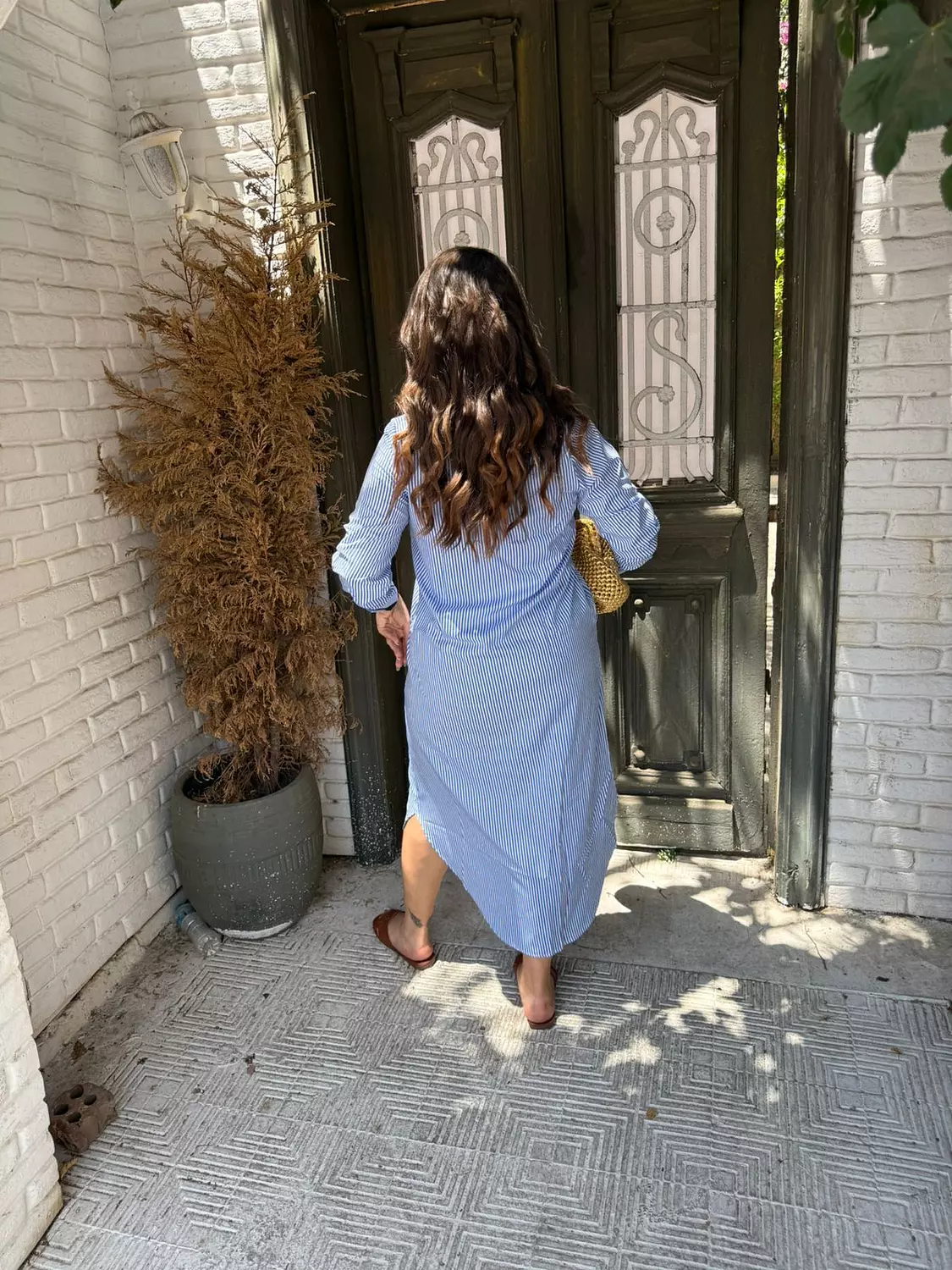 light blue striped dress  3