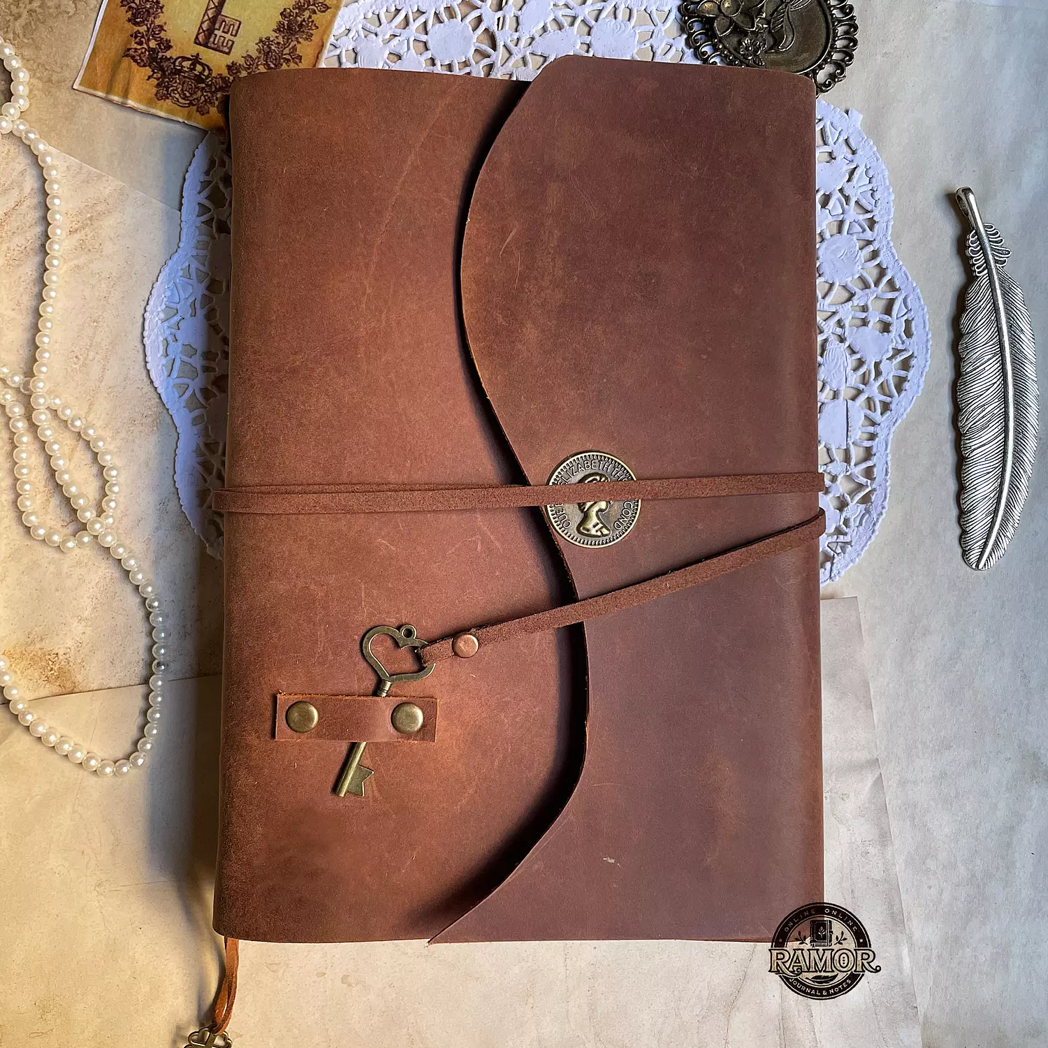 classic journal A5 small vintage key lock image