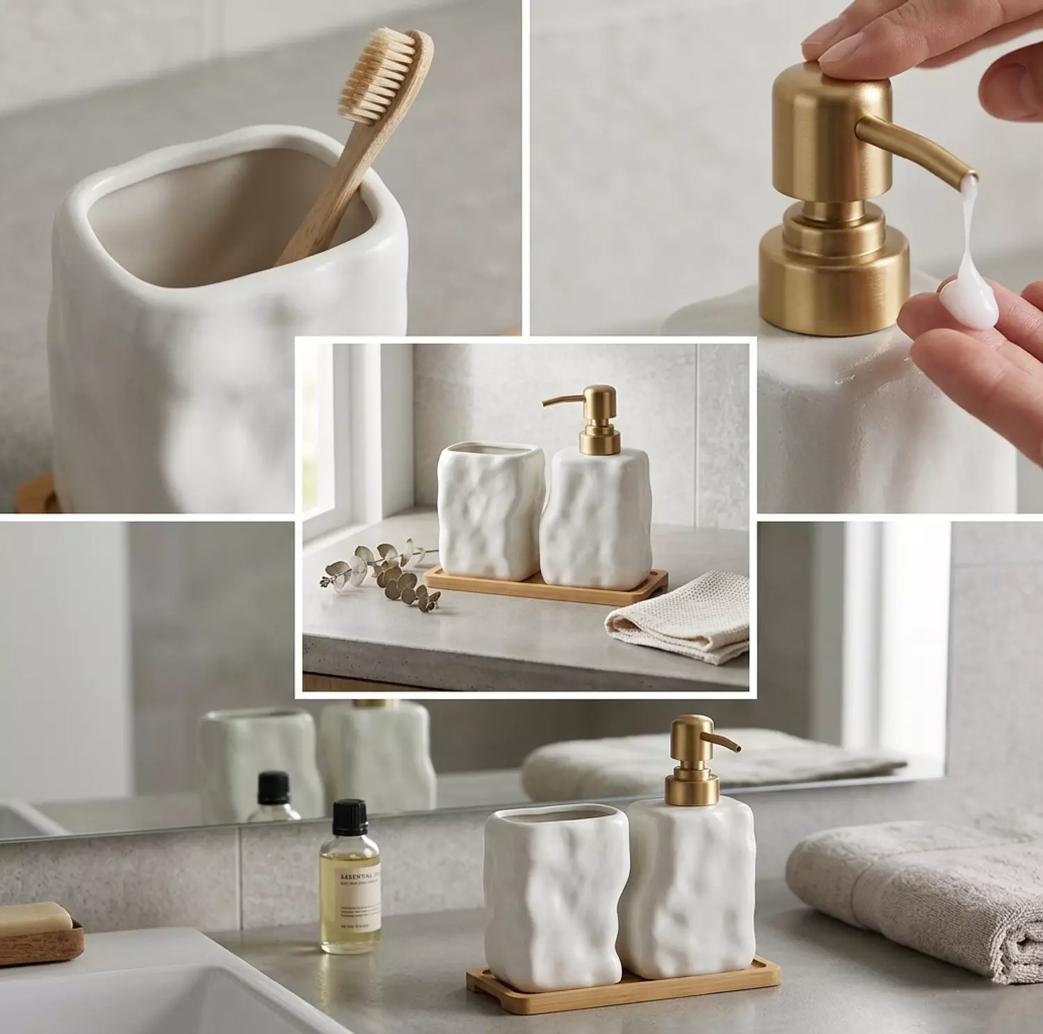 Bathroom set ( Dispenser + Tumbler)  image