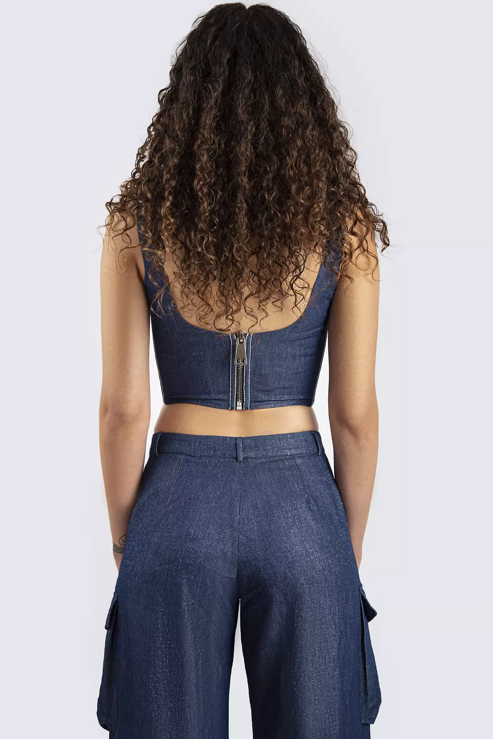 Denim Cut Out Corset Top 2