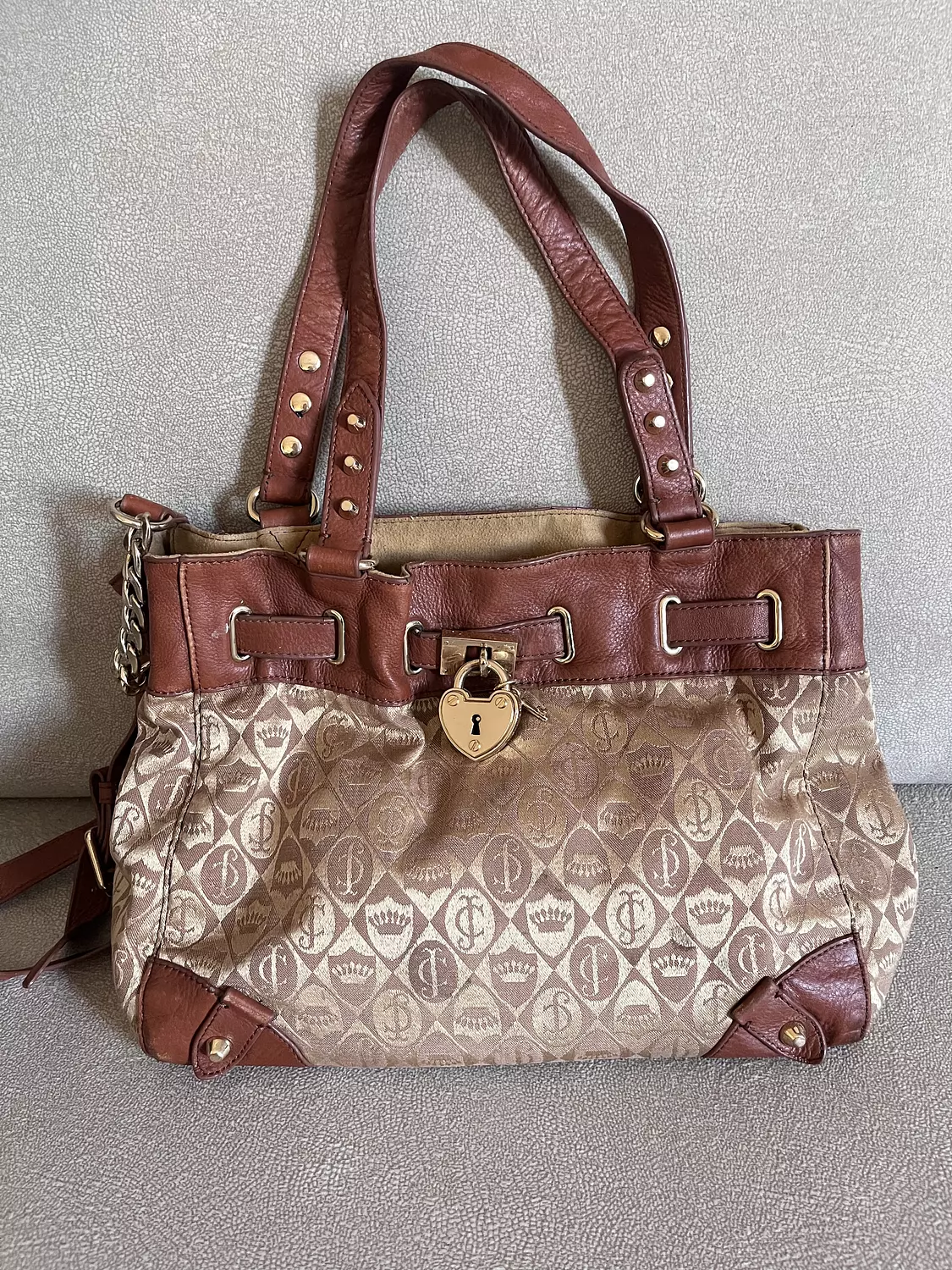 Authentic Rare Juicy Couture 2013 Monogram Hobo Bag Jacquard SAMPLE hover image