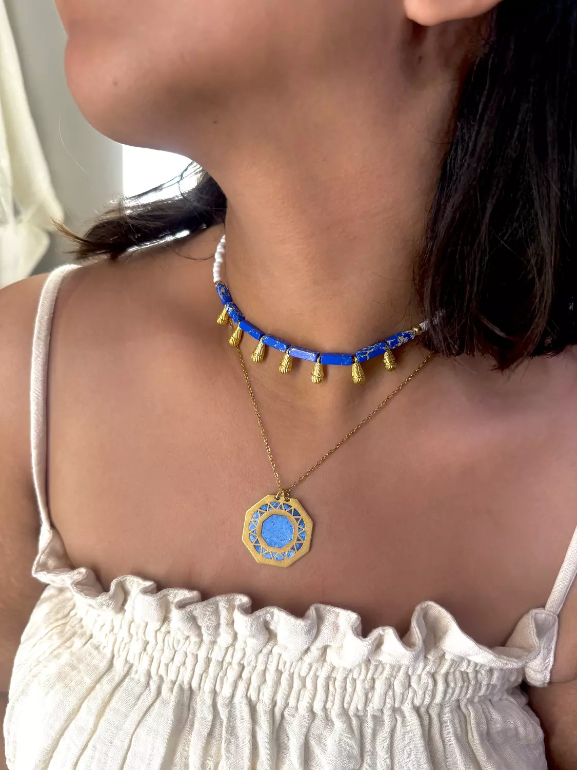 Set of Two blue  necklaces 1