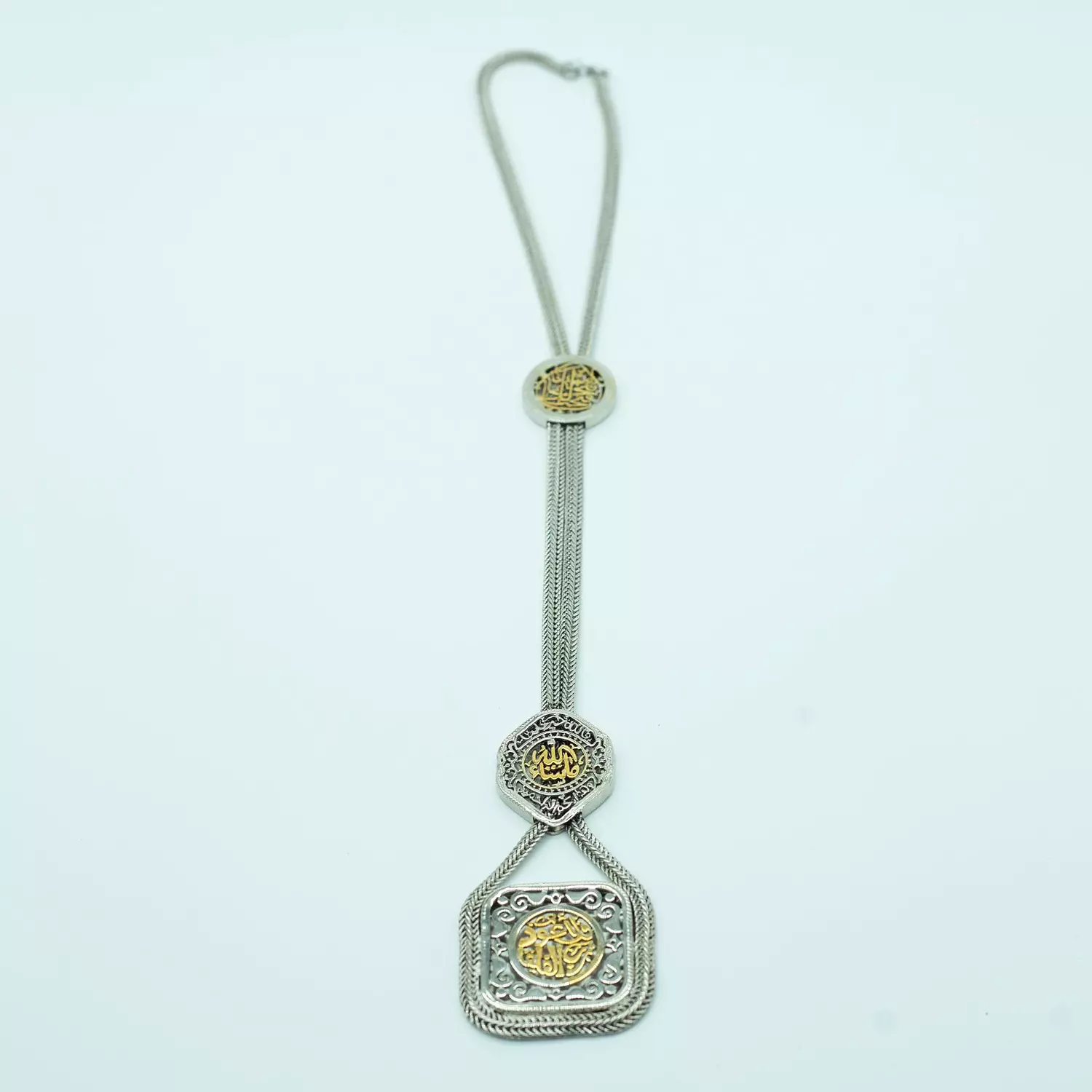 Two-layer copper necklace with a Roman chain, one meter long, gold and silver plated - 60 cm - Islamic 4