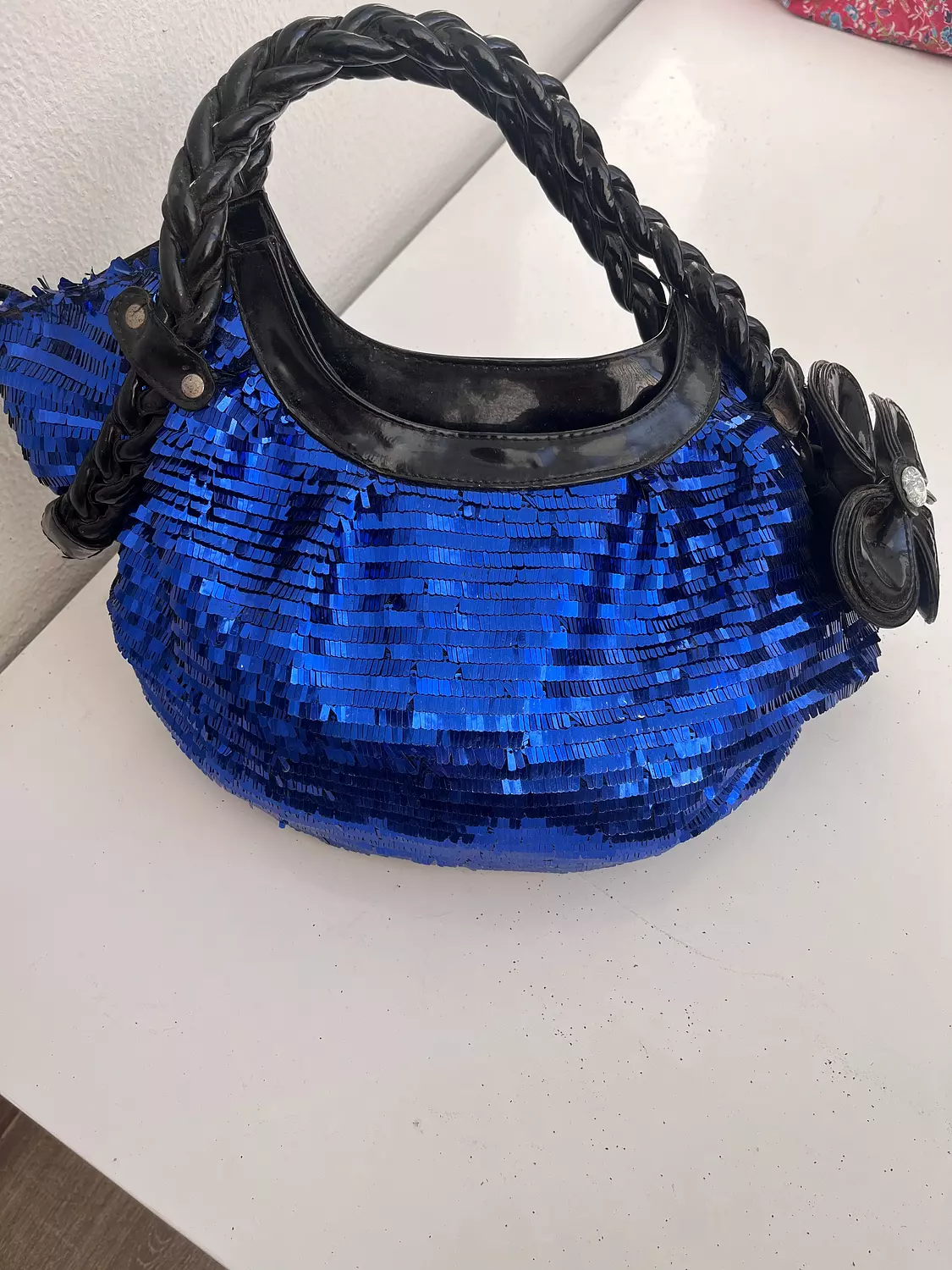 Blue sequins bag hover image