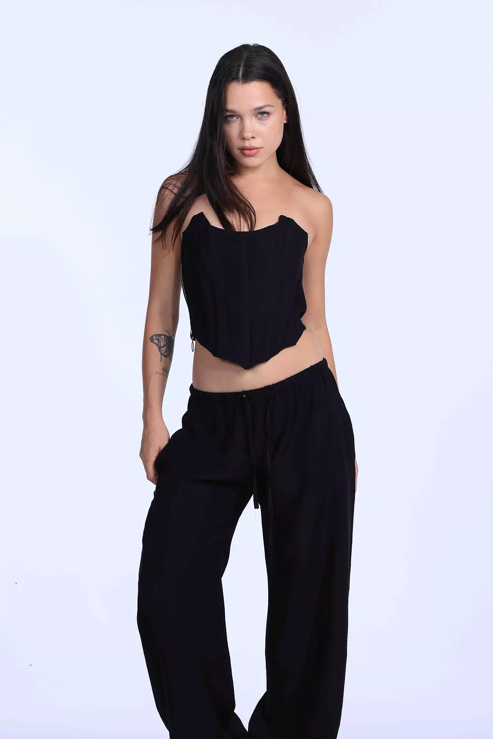 black oversized linen Pants  3