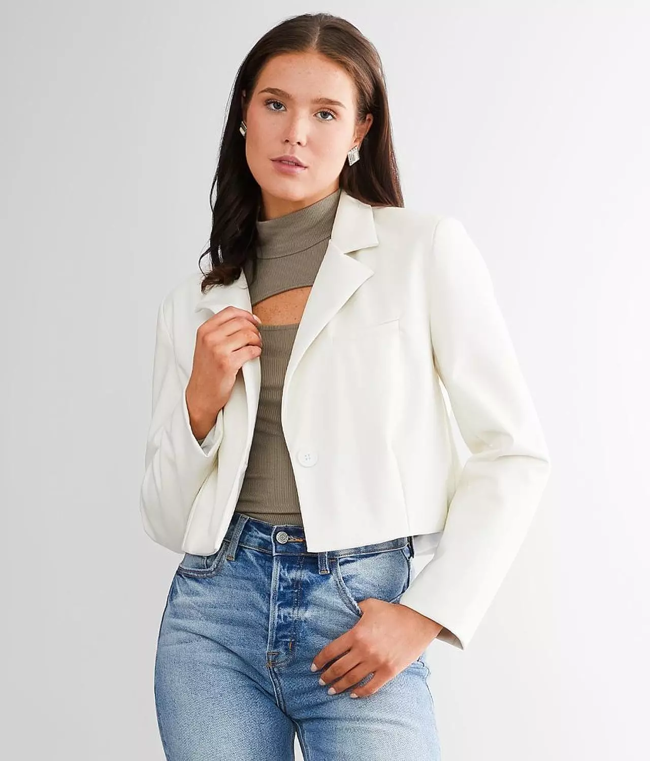 Cropped Rosaline Blazer – Boxy Fit with Notched Lapels & Lining 7