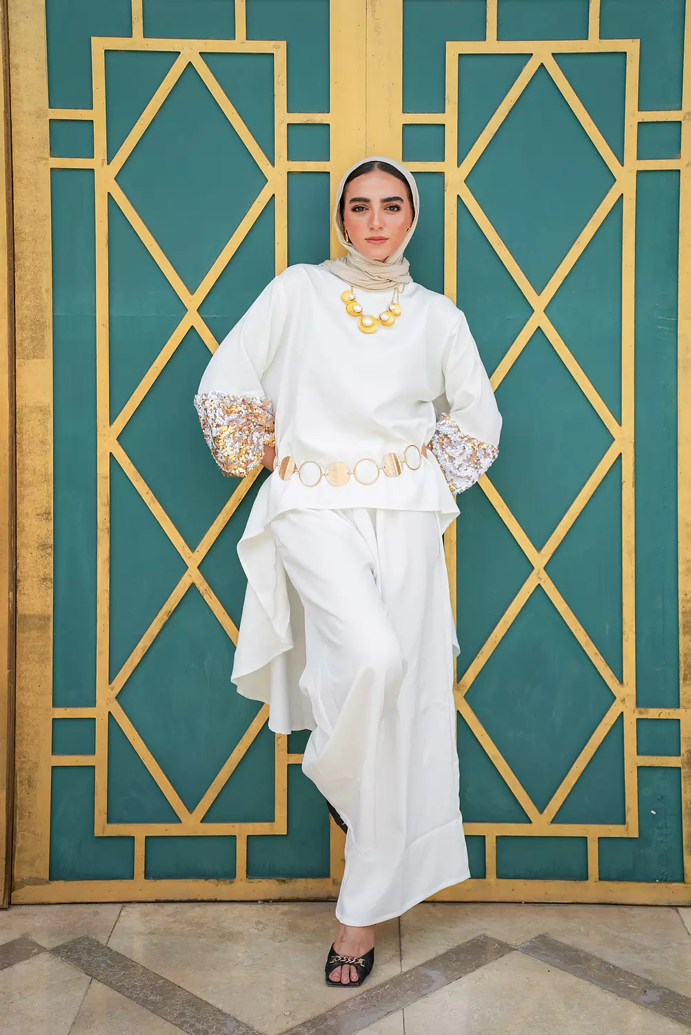 Puffy paiette gold set   6