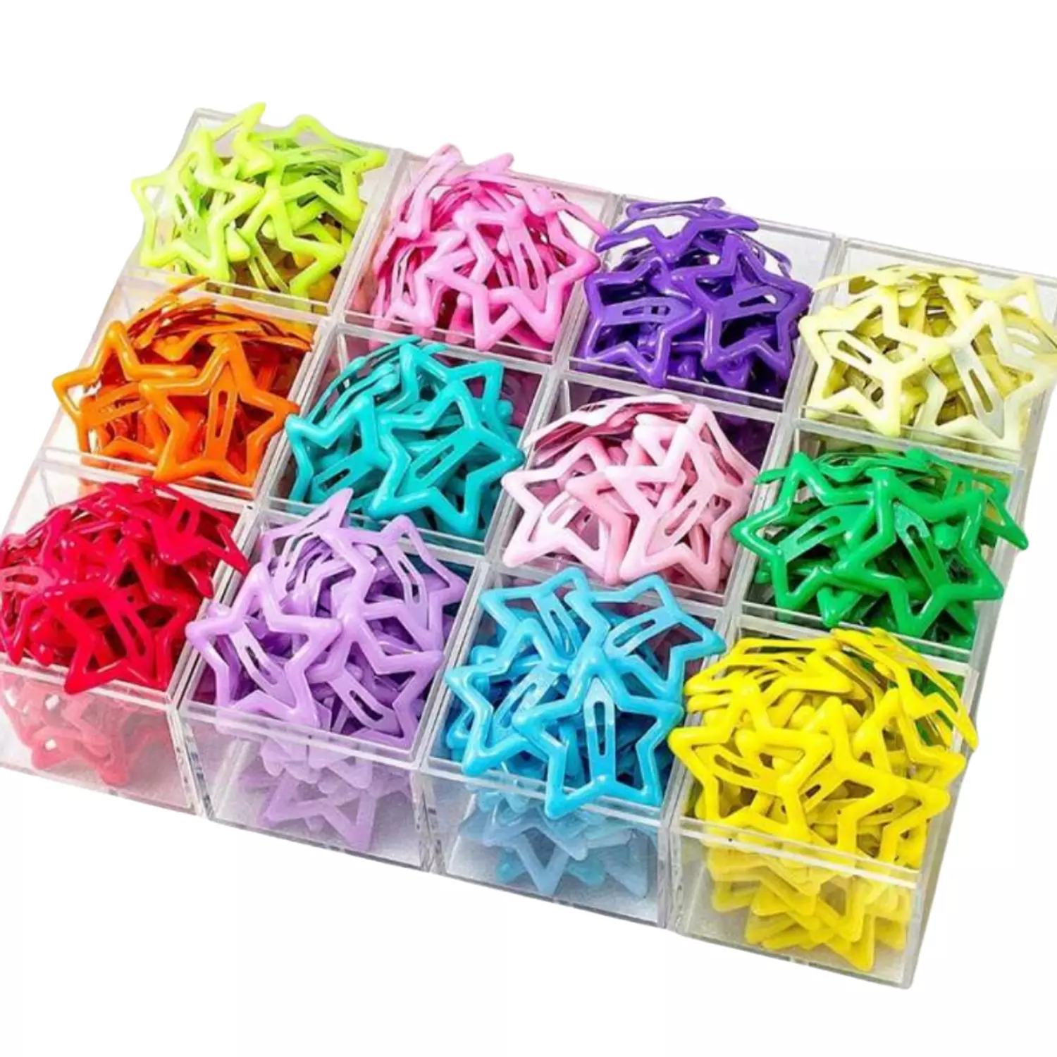 10 Pc Colorful Star Hair Clips Set image