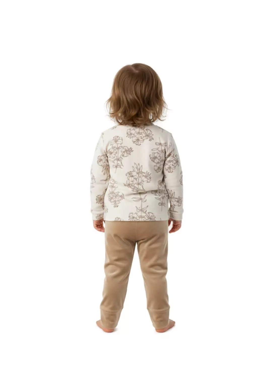 Shorto Girls Pajama Printed Flower PJ - 3101 - Beige 3