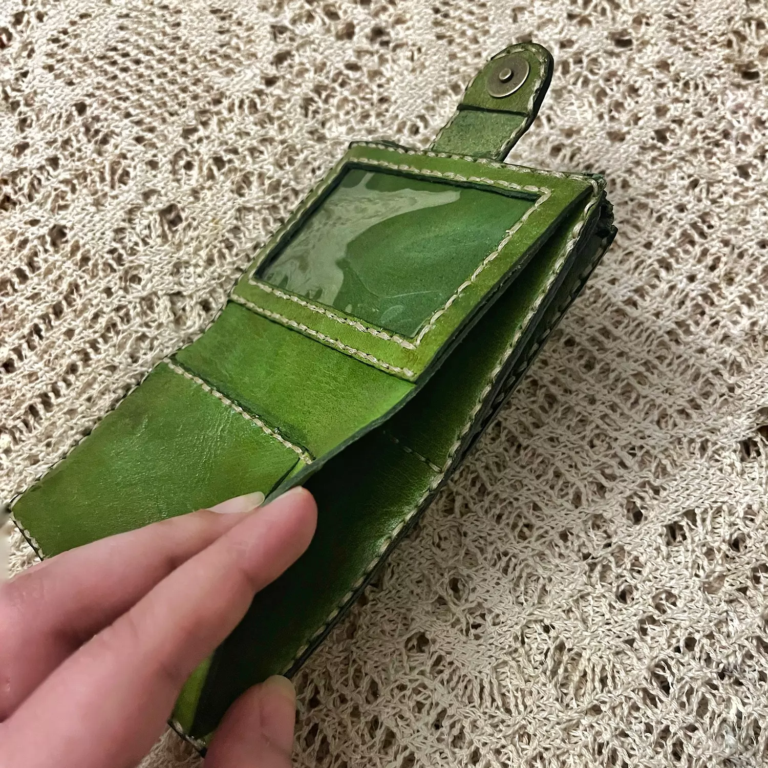 Tooled floral small leather wallet 5