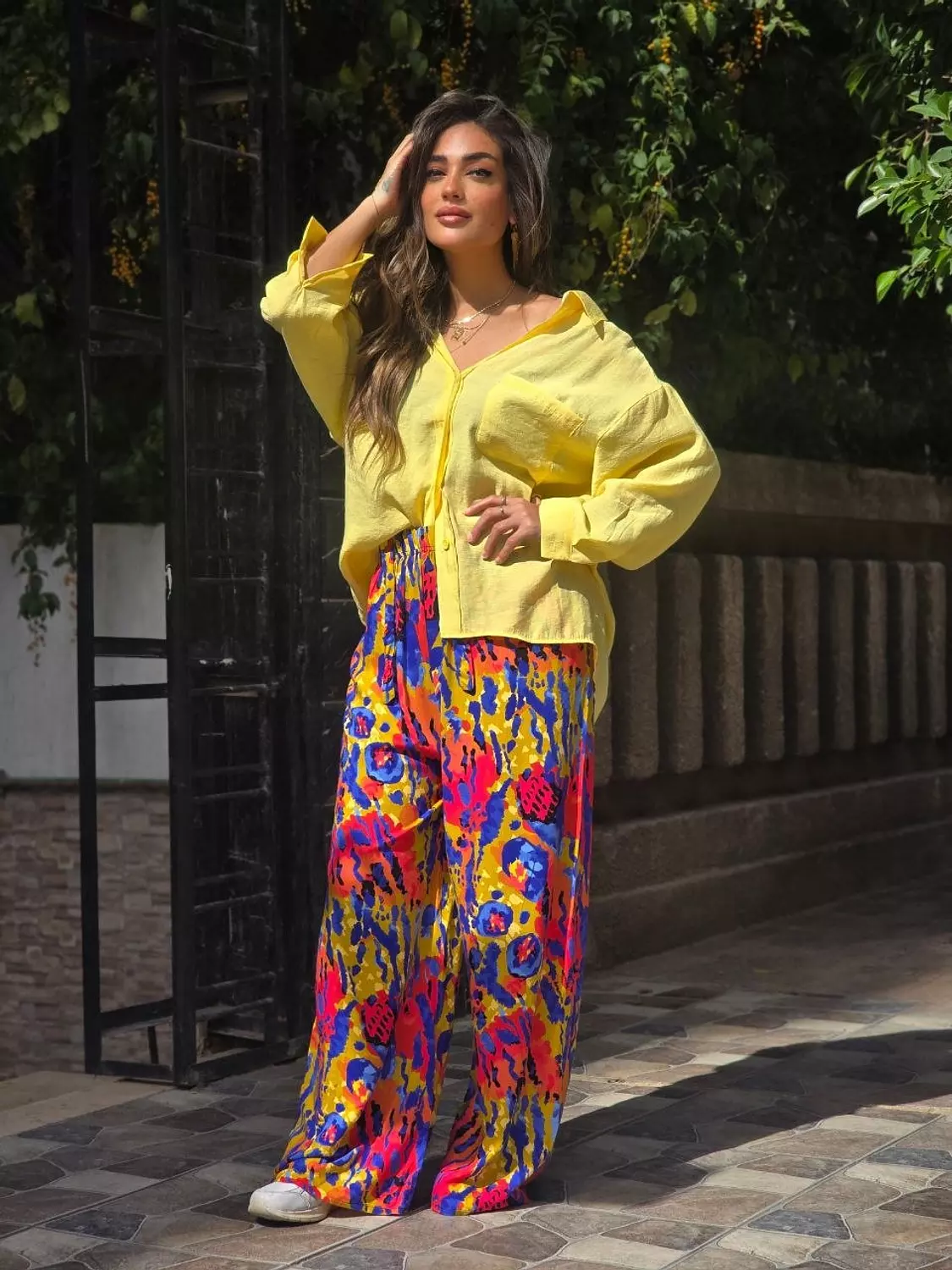 Yellow linen shirt  hover image