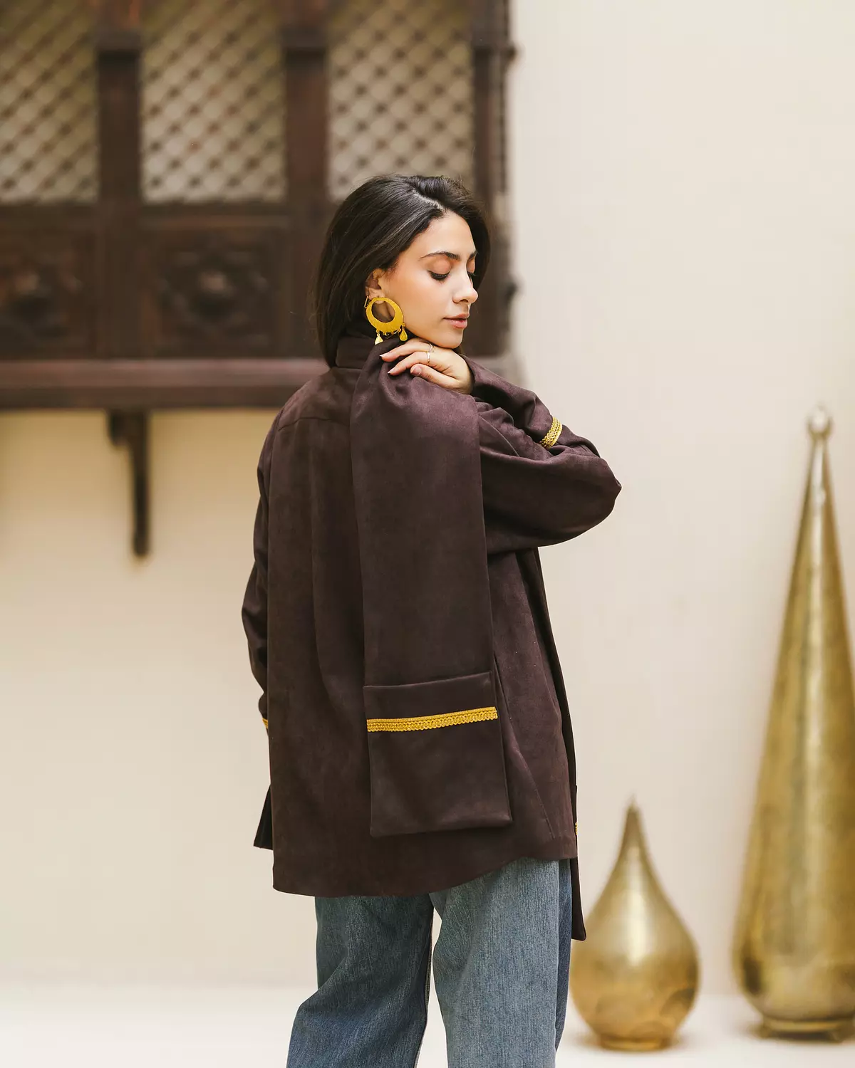 Suede scarf jacket. 3