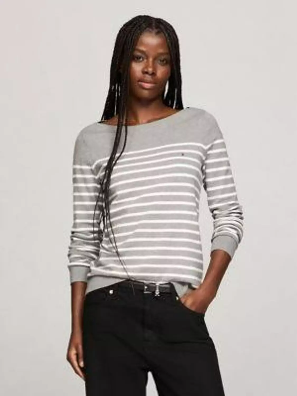 Tommy Hilfiger Grey Striped Sweater hover image