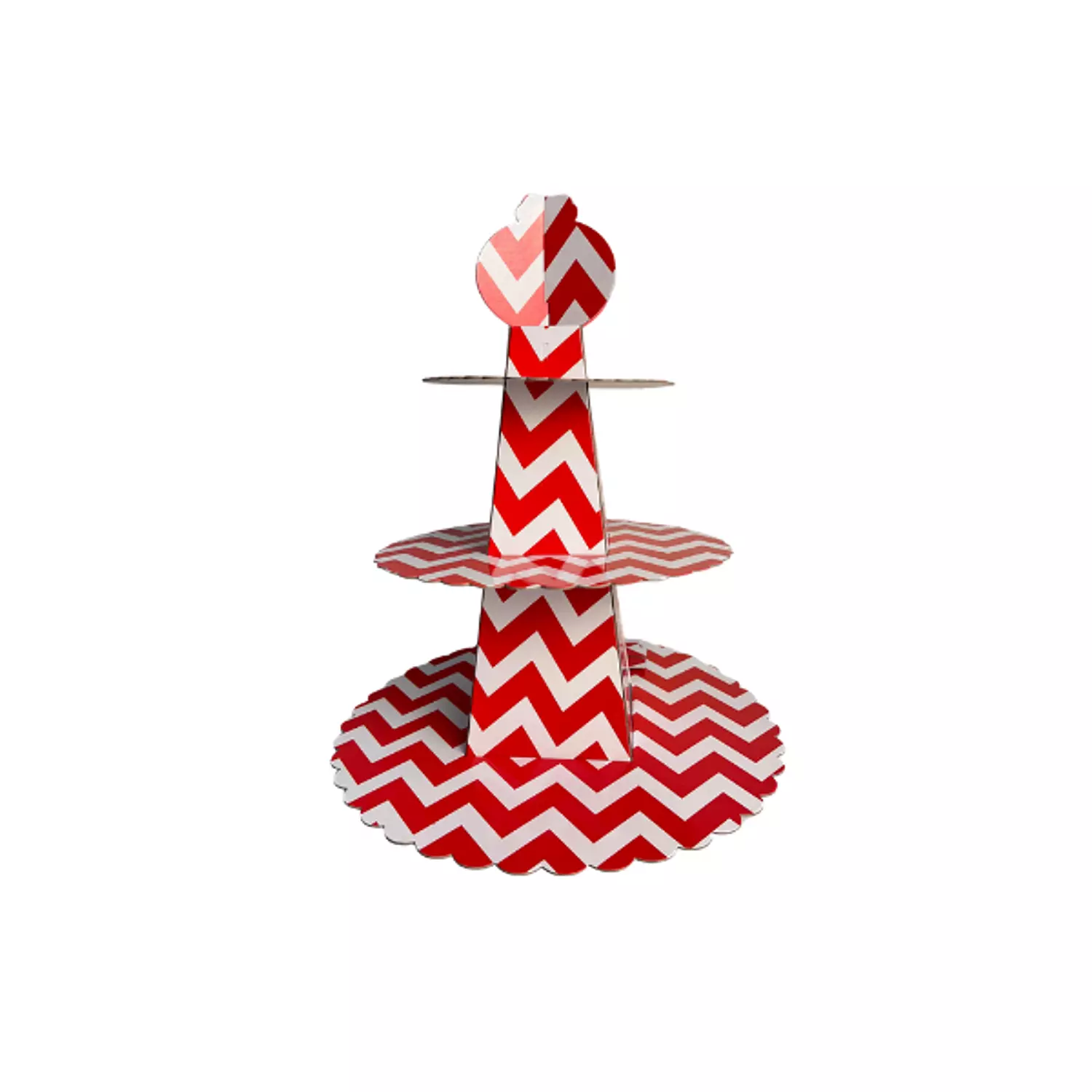Red & White Zigzag Cupcake Stand image