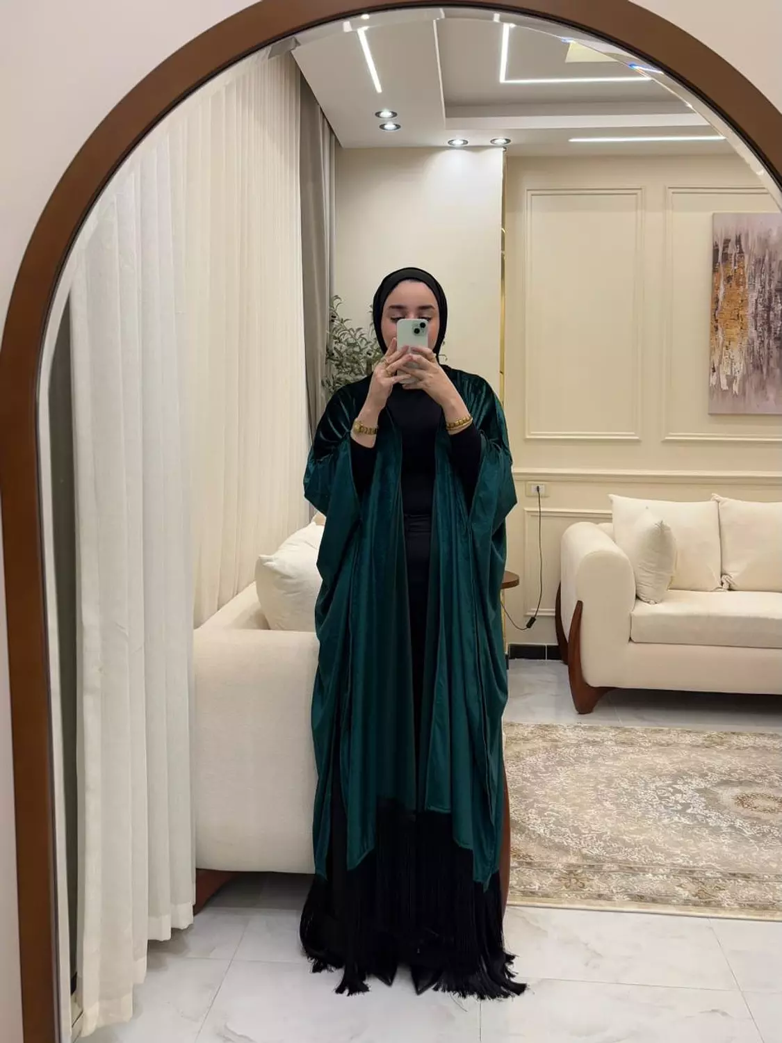 Halima Dark Green kaftan 1