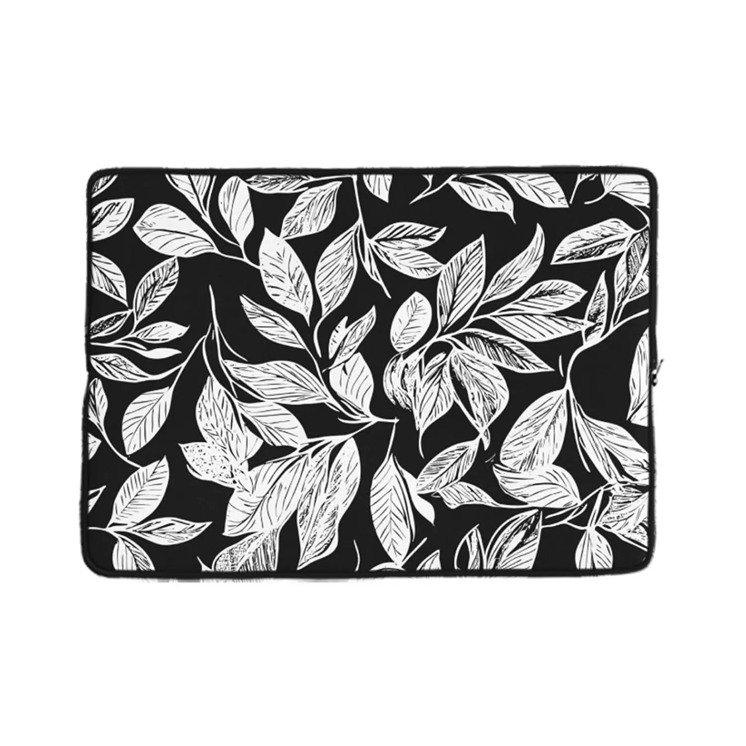 Black & White Leaves Laptop Sleeve image