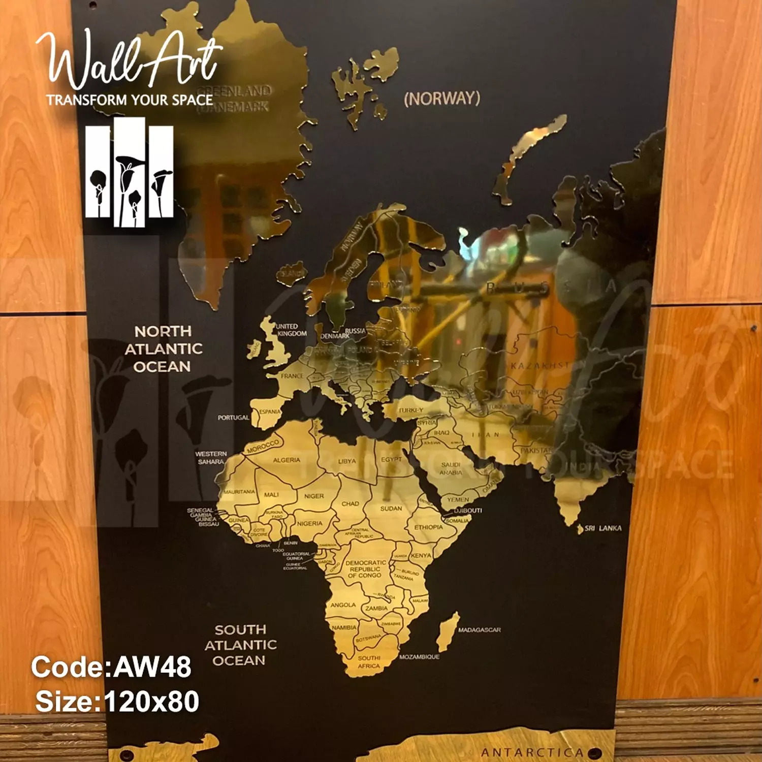 AW48-Engraved World Map 5
