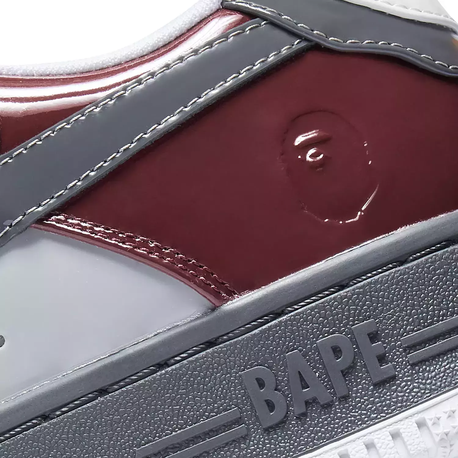 A Bathing Ape Bape Sta #2 M1 sneakers in the burgundy and grey 5
