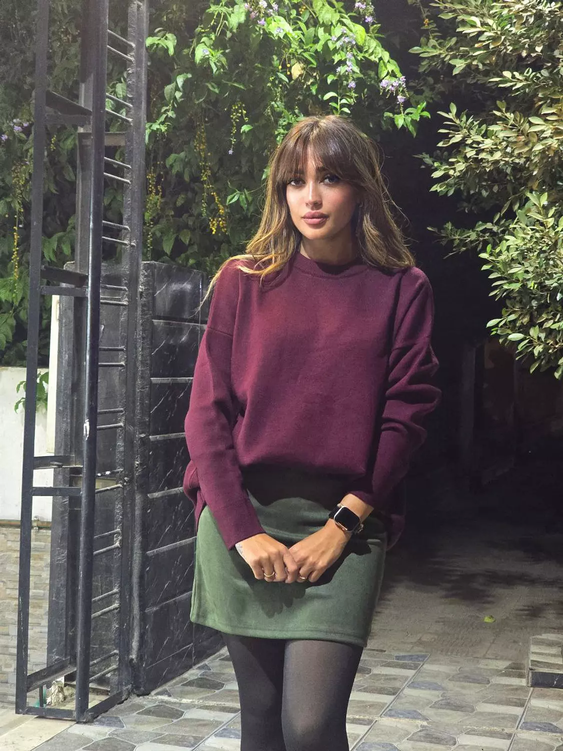 Burgundy basic wool pullover 2