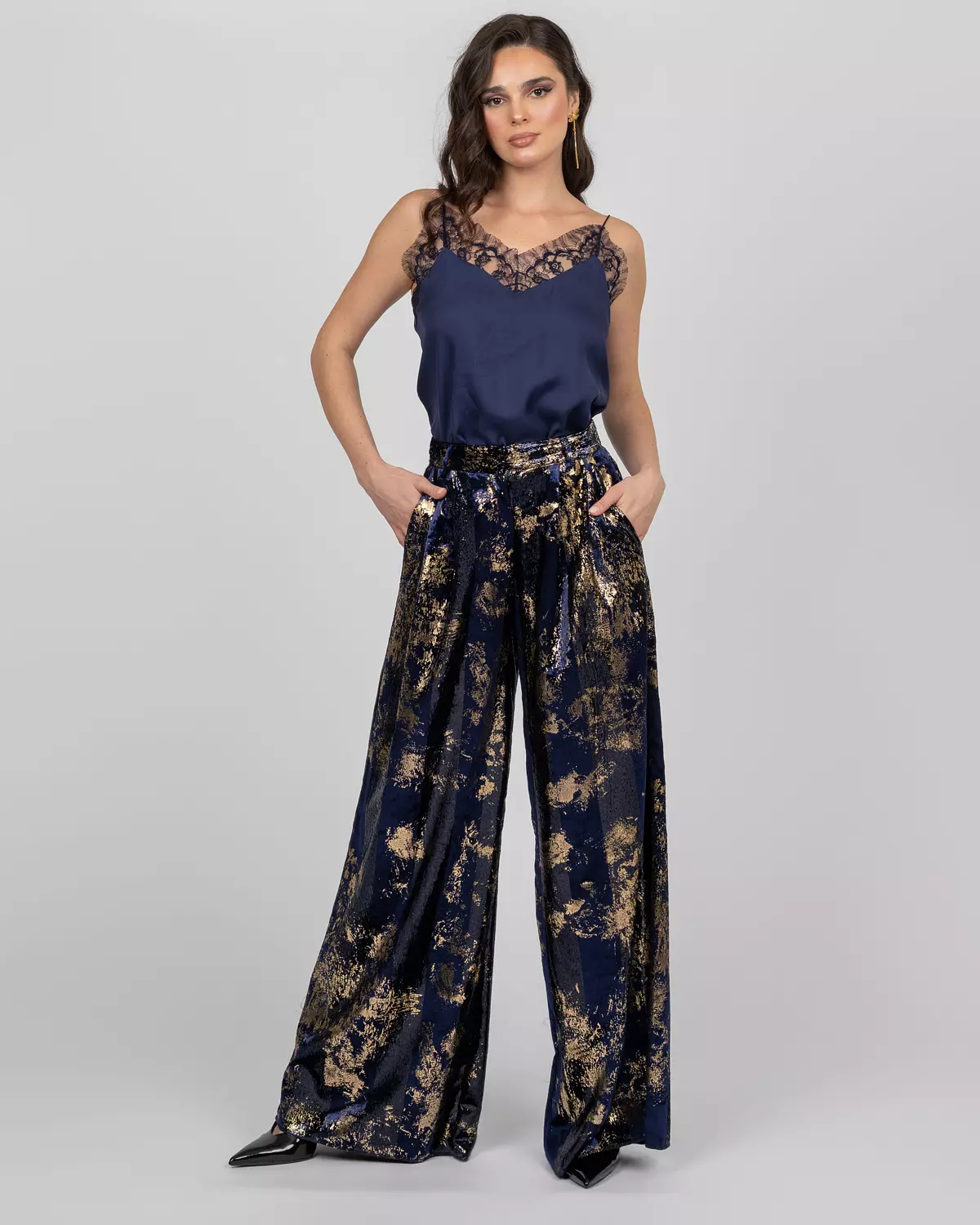 Silk Velvet Wide-Leg Trousers 6