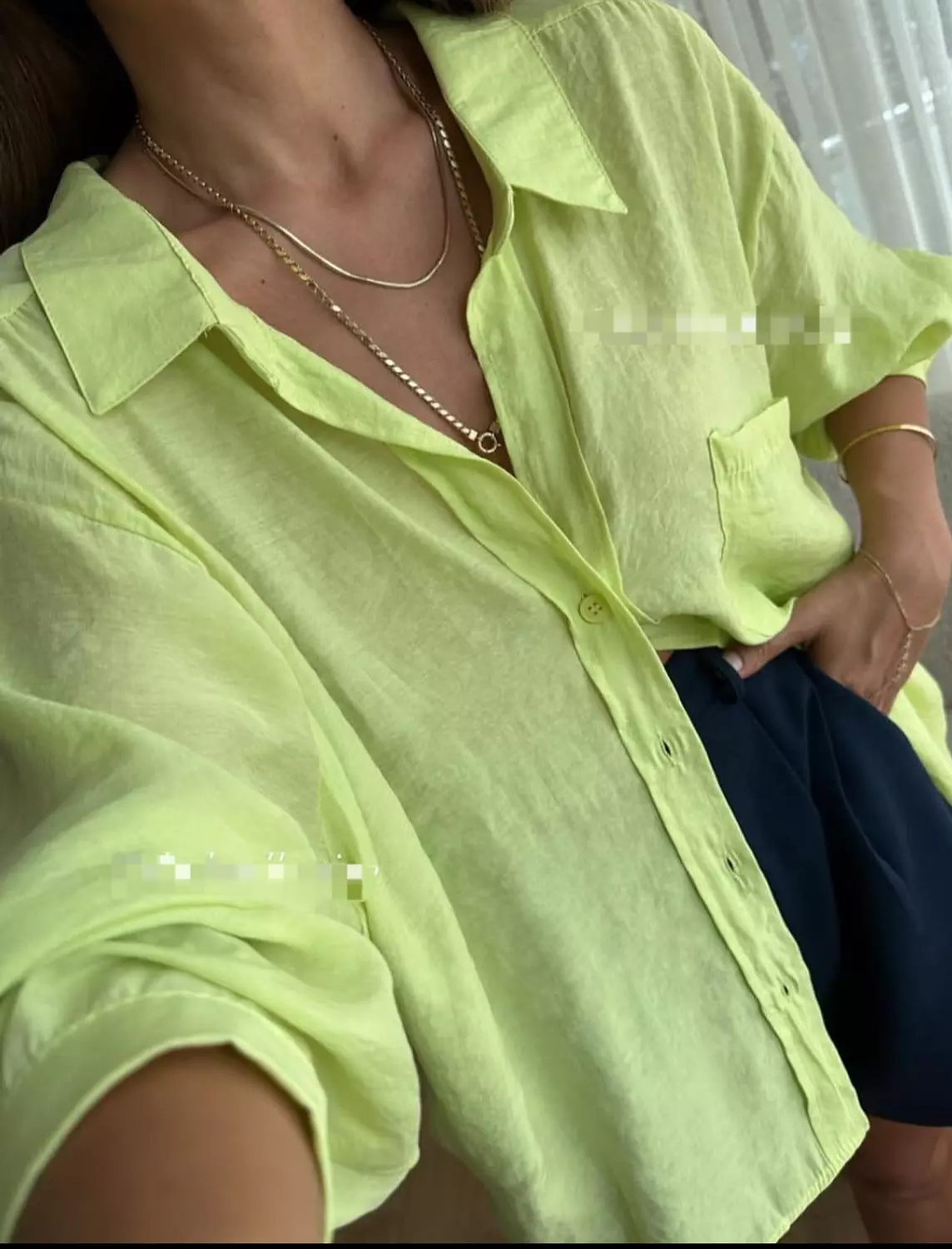 Lime green basic shirt 2