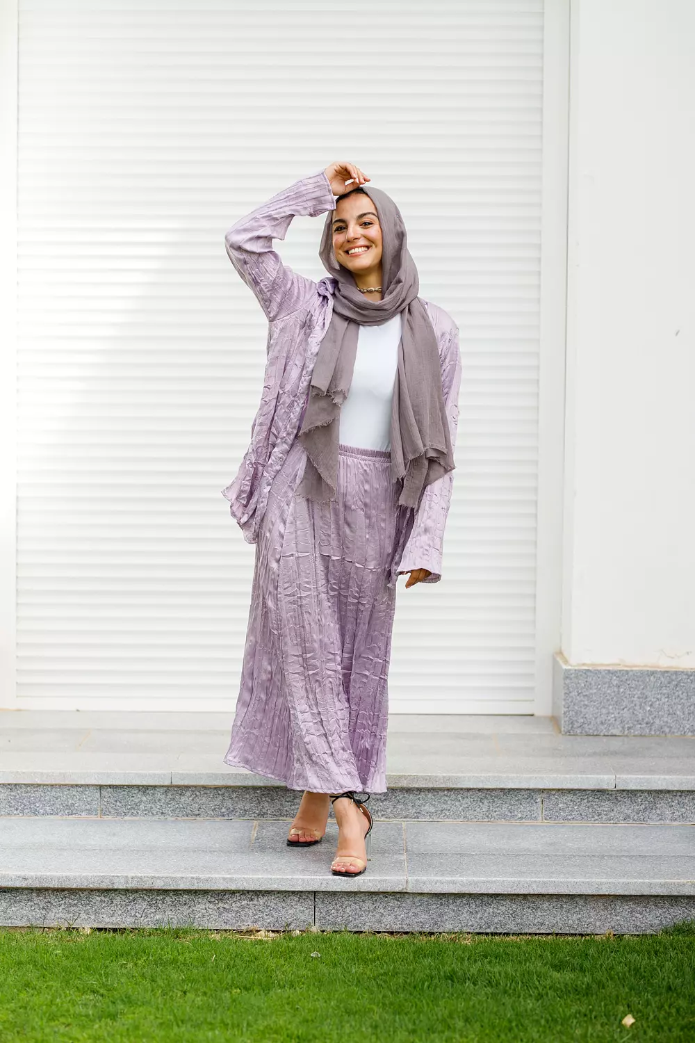 Lillac crushed satin set hover image
