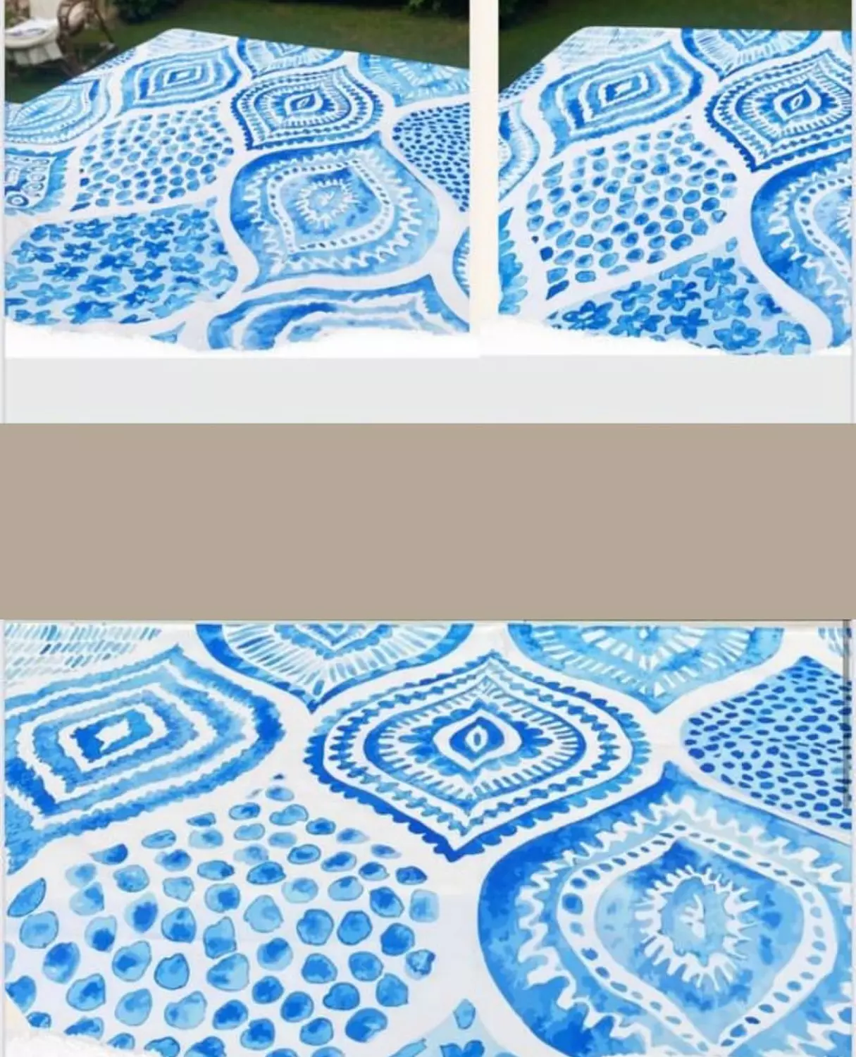 Turquoise Damask Waterproof Tablecover image