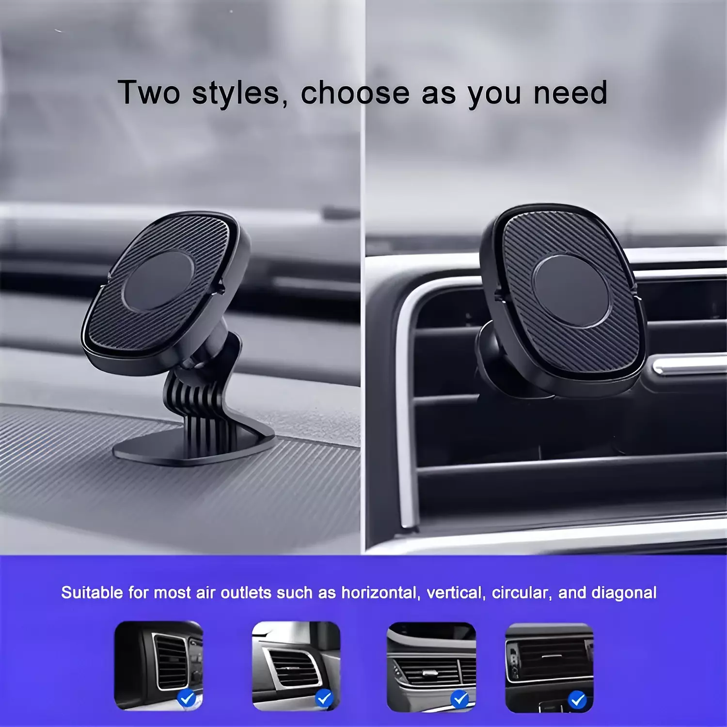 Car Mobile Holder - Secure Mounting and 360-Degree Rotation - Mounts on Dashboard or Air Vent - WUW Z27 3