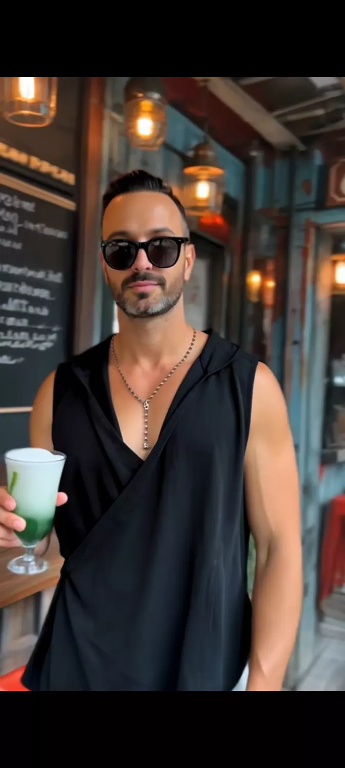 Black Lenin Sleeveless Kimono Top  2