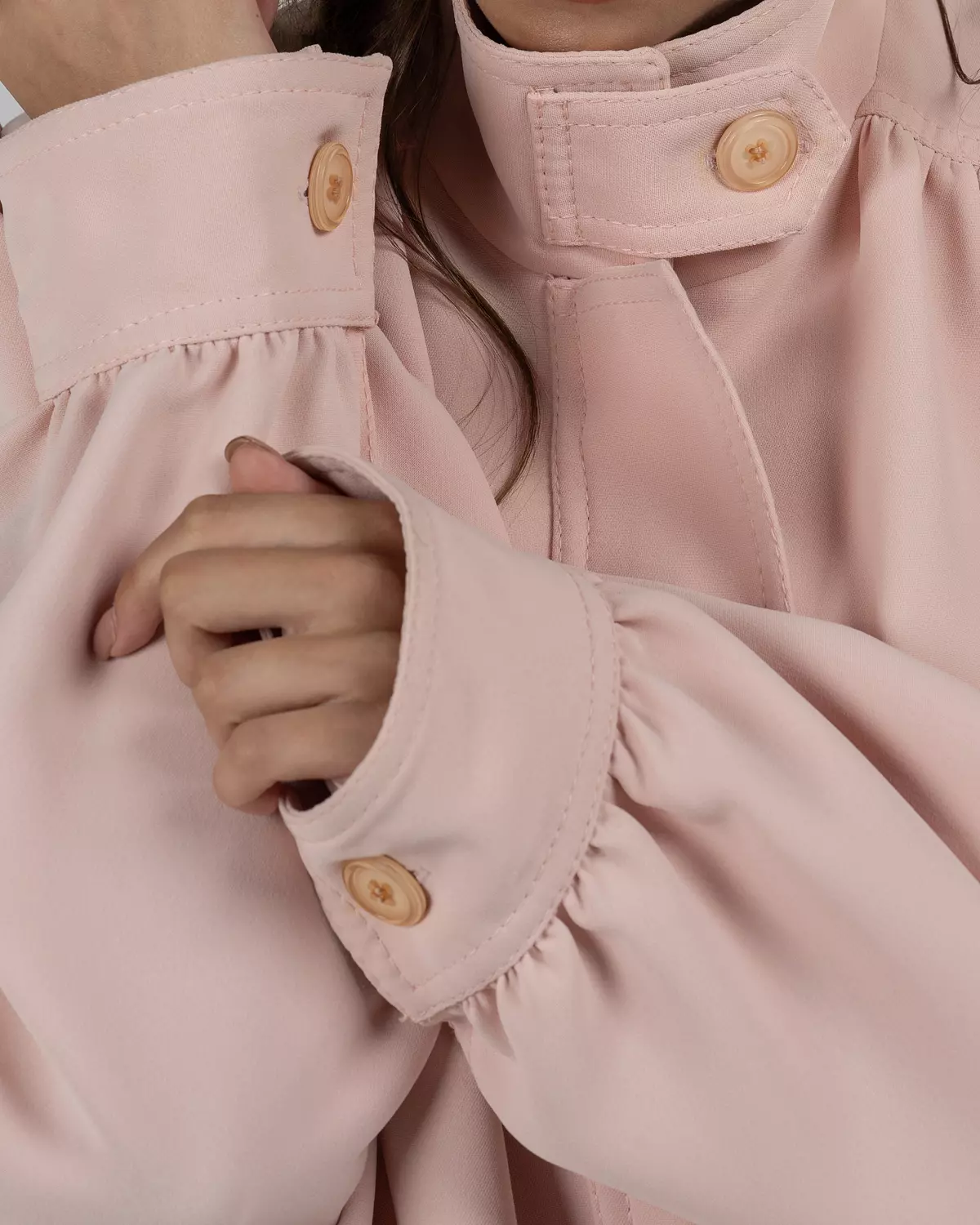 Refined Powder Pink Balloon Turtleneck Jacket 8
