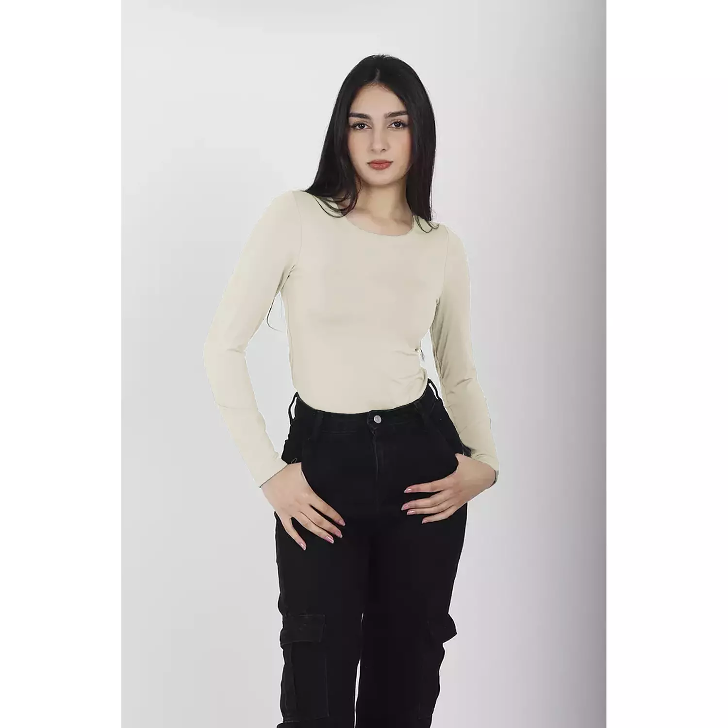 NEW-long sleeve top double layered (70% cotton+30% polyester) 3