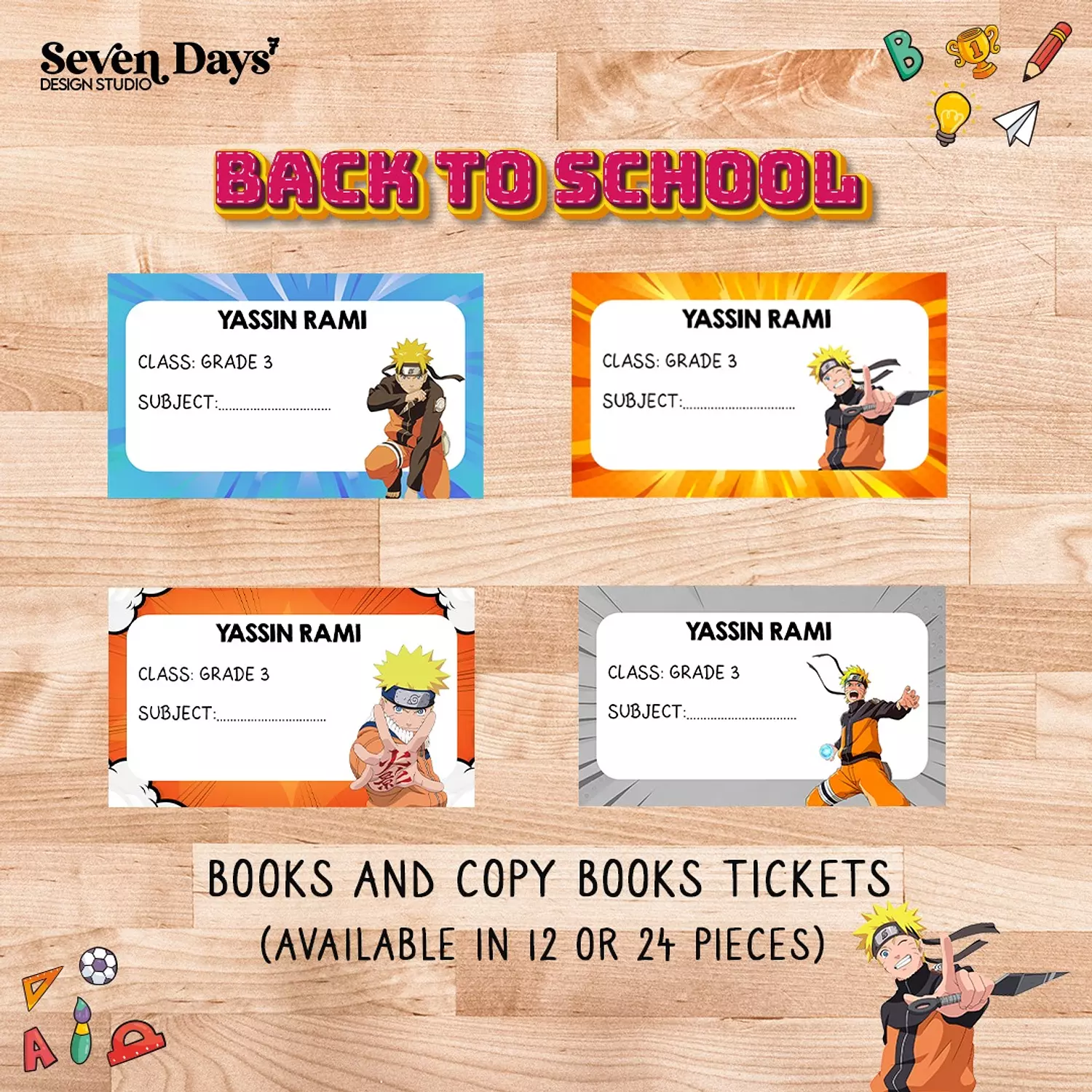 Naruto School Labels 1