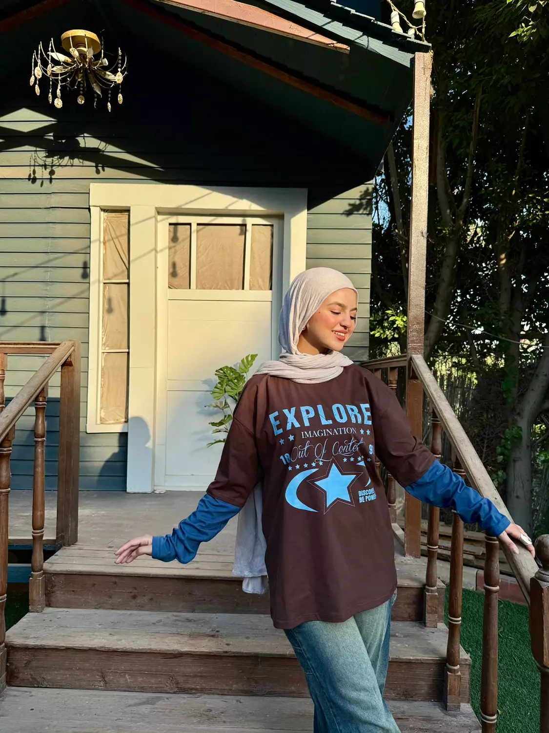 Double Sleeve Printed Oversize T-shirt  3