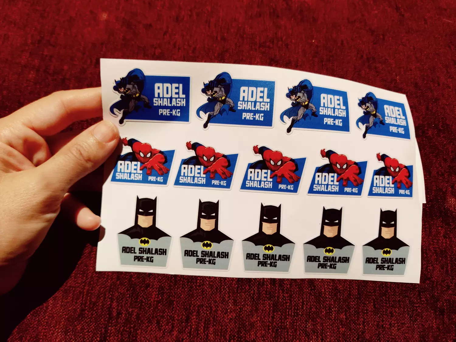 Superheroes School Labels Stickies 1