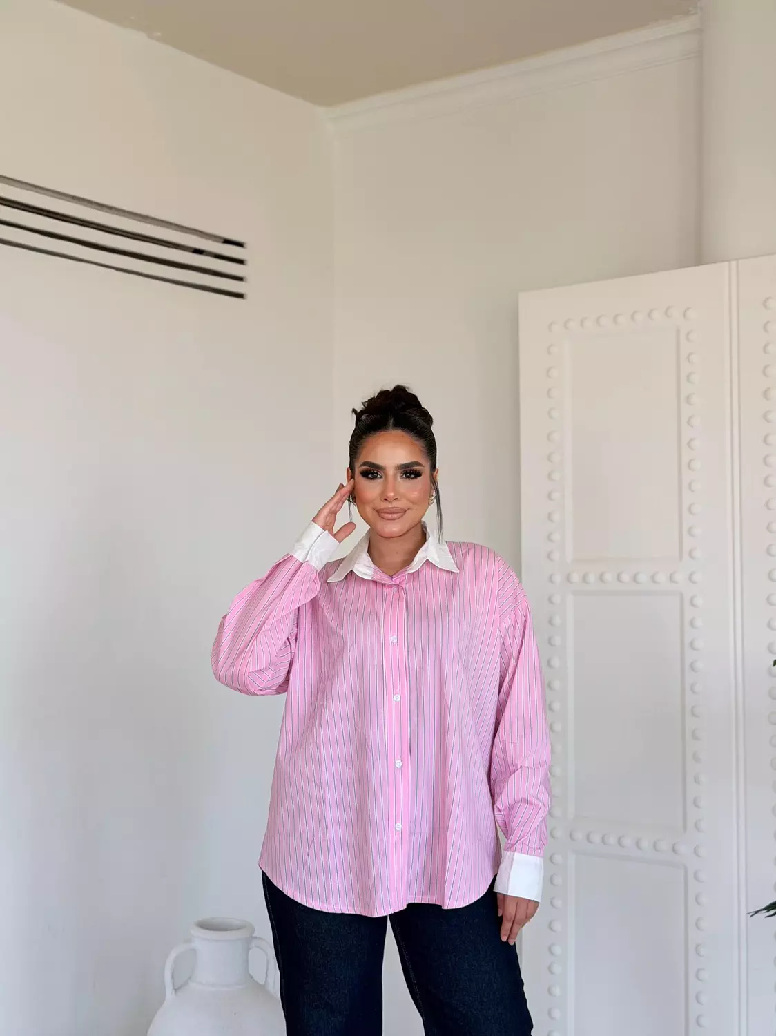 White X PINK Collar Shirt 2