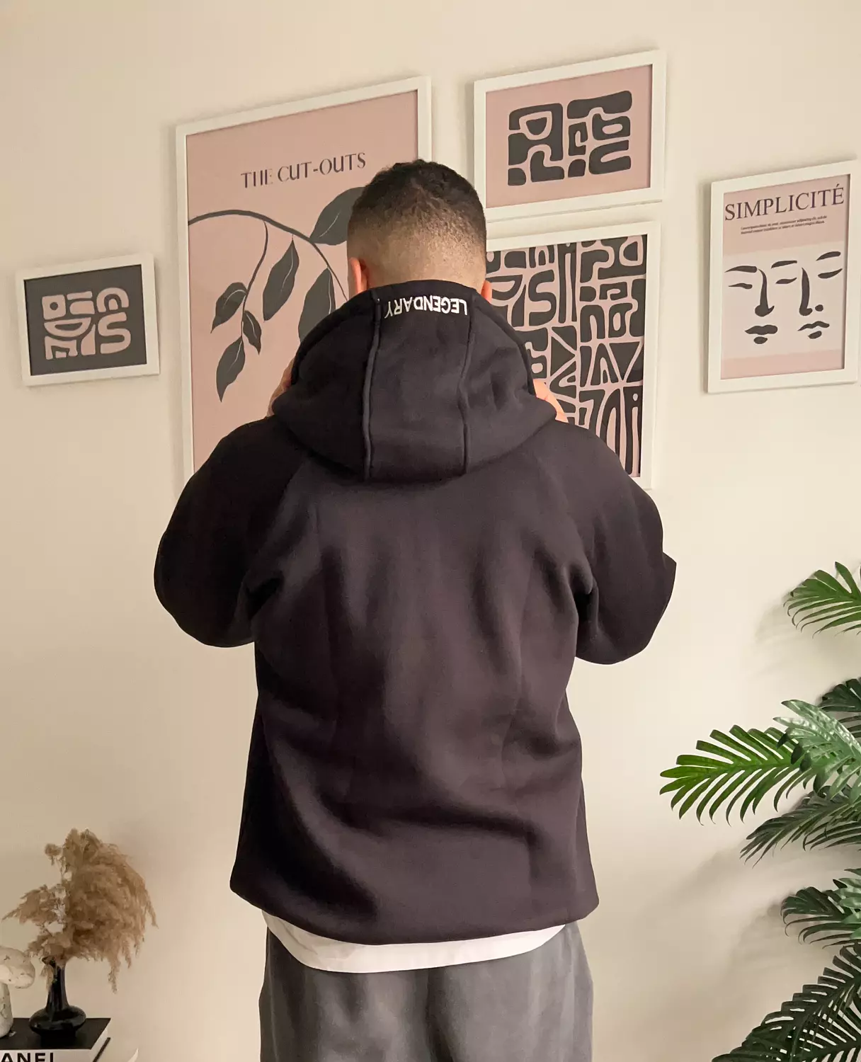 Half Zipper Hoodie _ Black 1