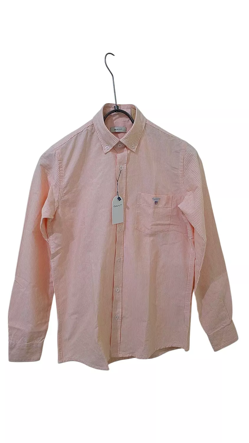 REG OXFORD BANKER STRIPE SHIRT-BRIGHT orange 2