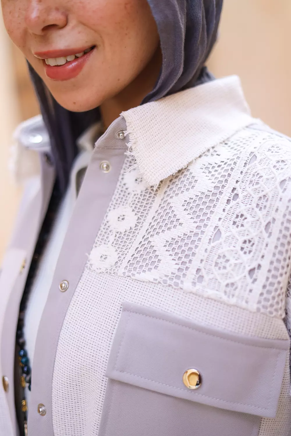 Patches chemi-jacket in grey 4