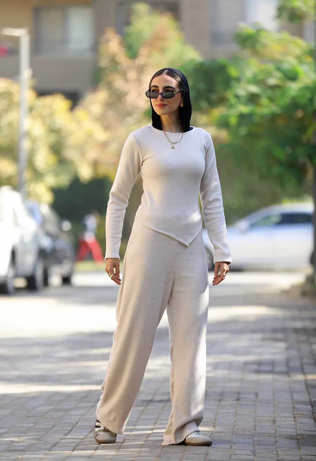 Light beige cardigan set hover image
