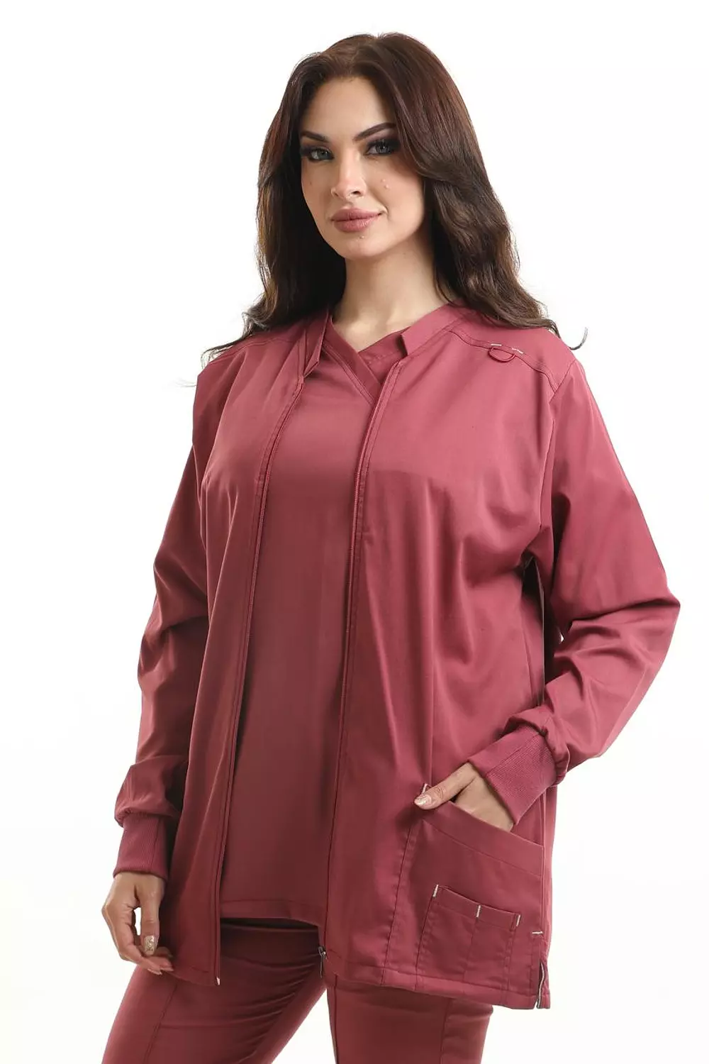 Maroon New Flexi Lab Coat 4
