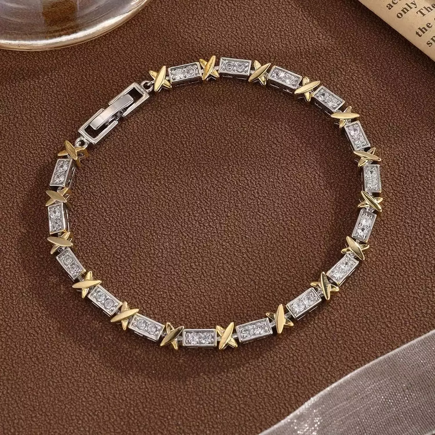 XO Double tone zircon bracelet  image
