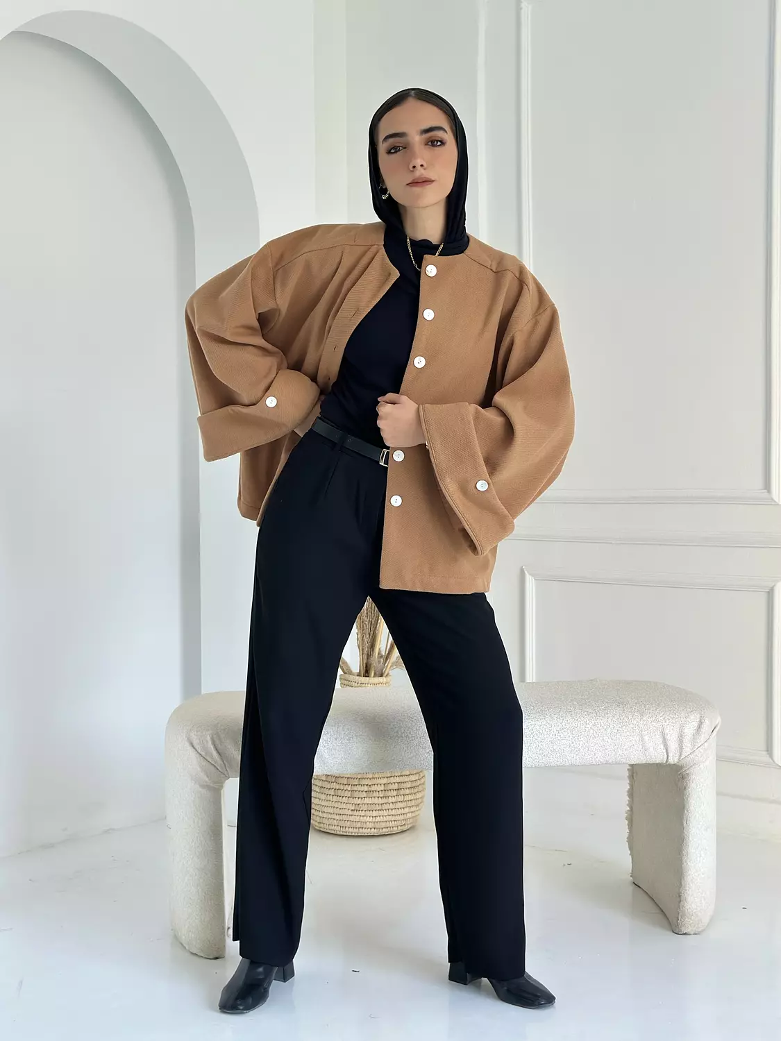 WOOLEN JACKET IN CAMEL