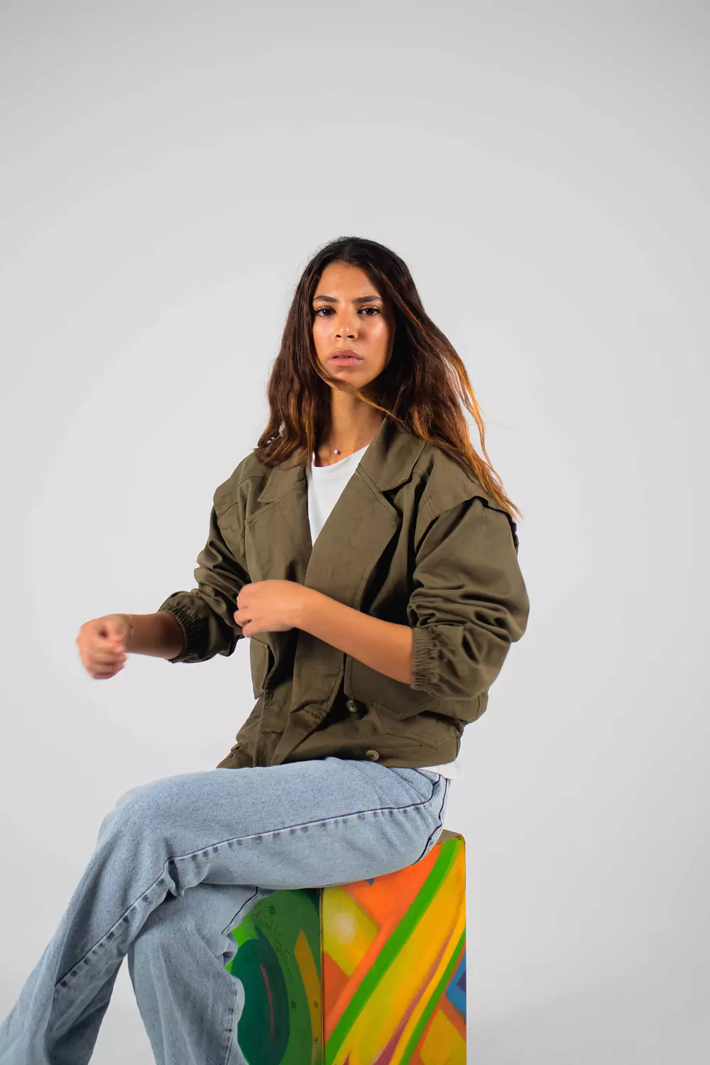 Olive Green Gabardine jacket 2